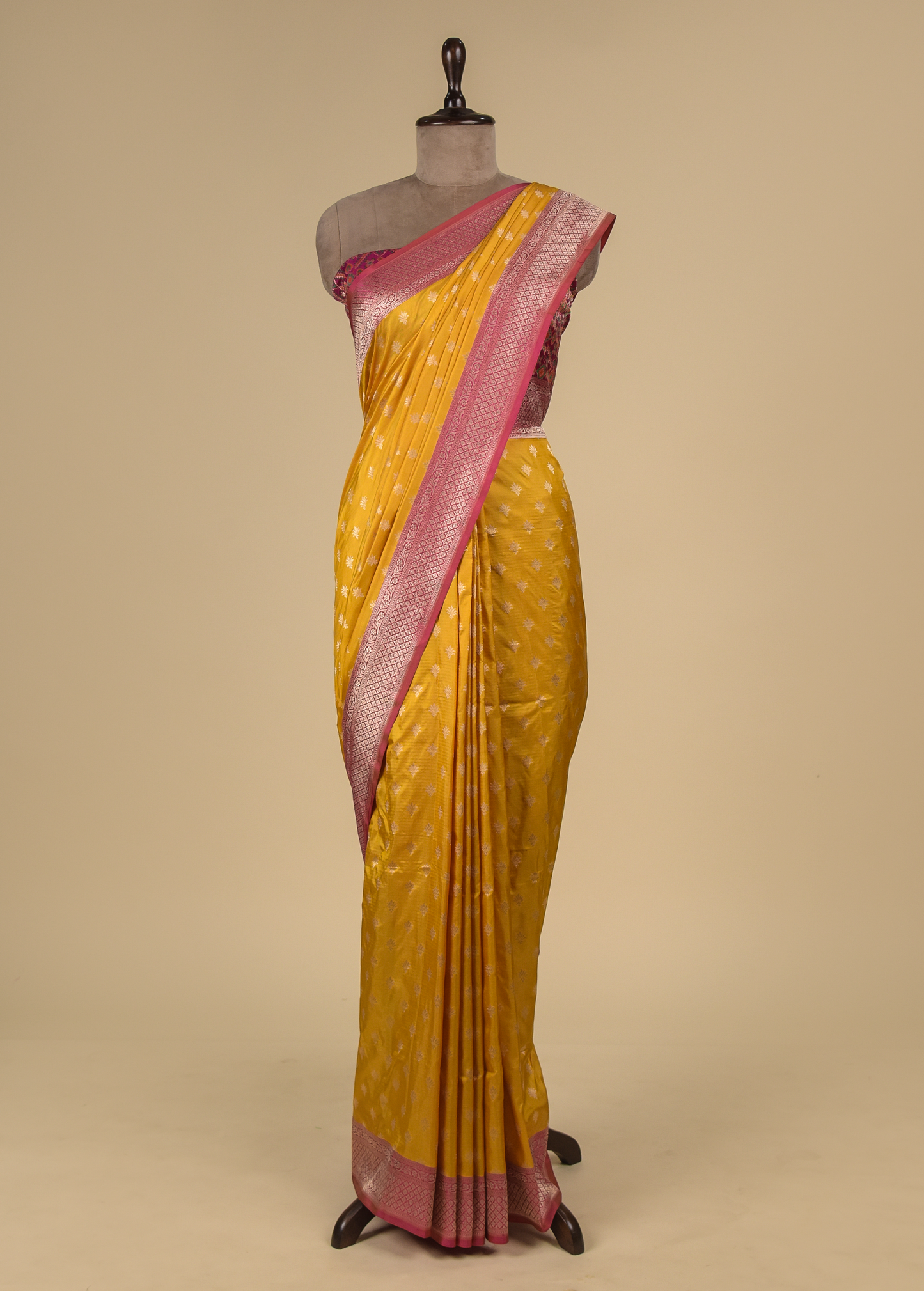 Yellow Silk Banarasi Saree