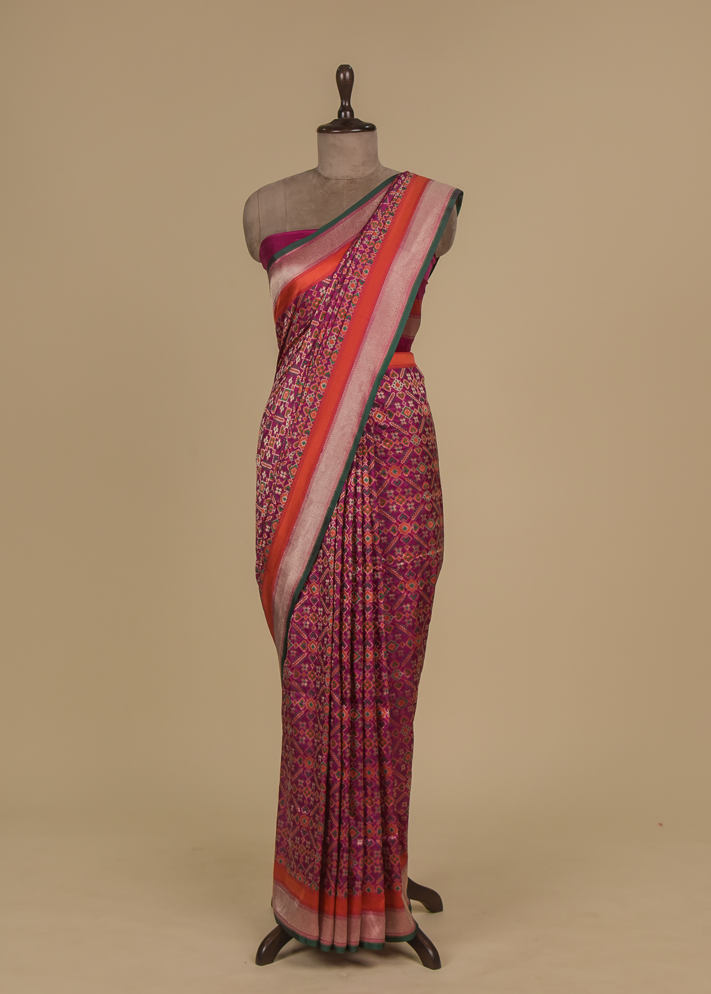 Pink Silk Patola Saree
