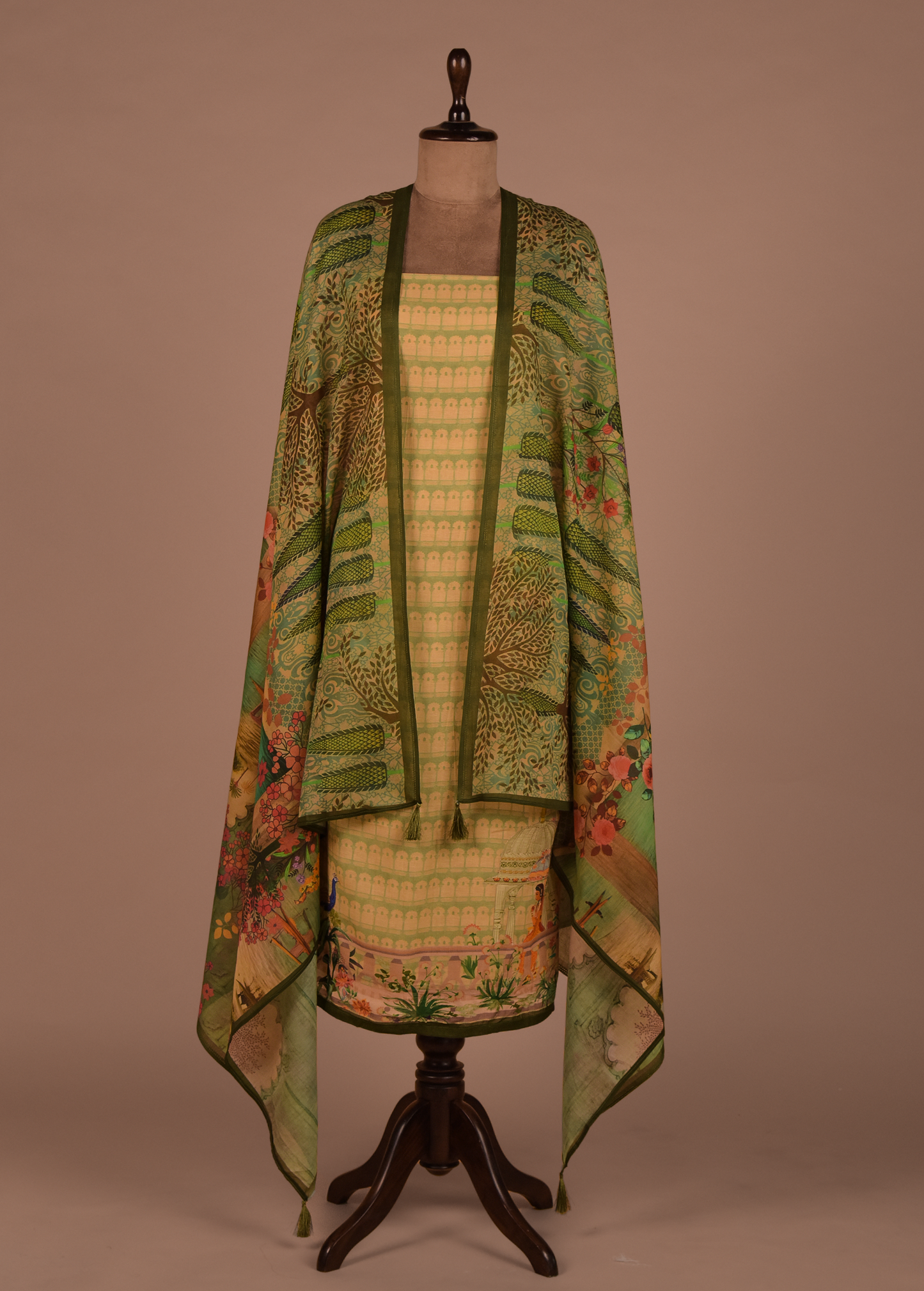 Multicoloured Mulmul Cotton Dress Material