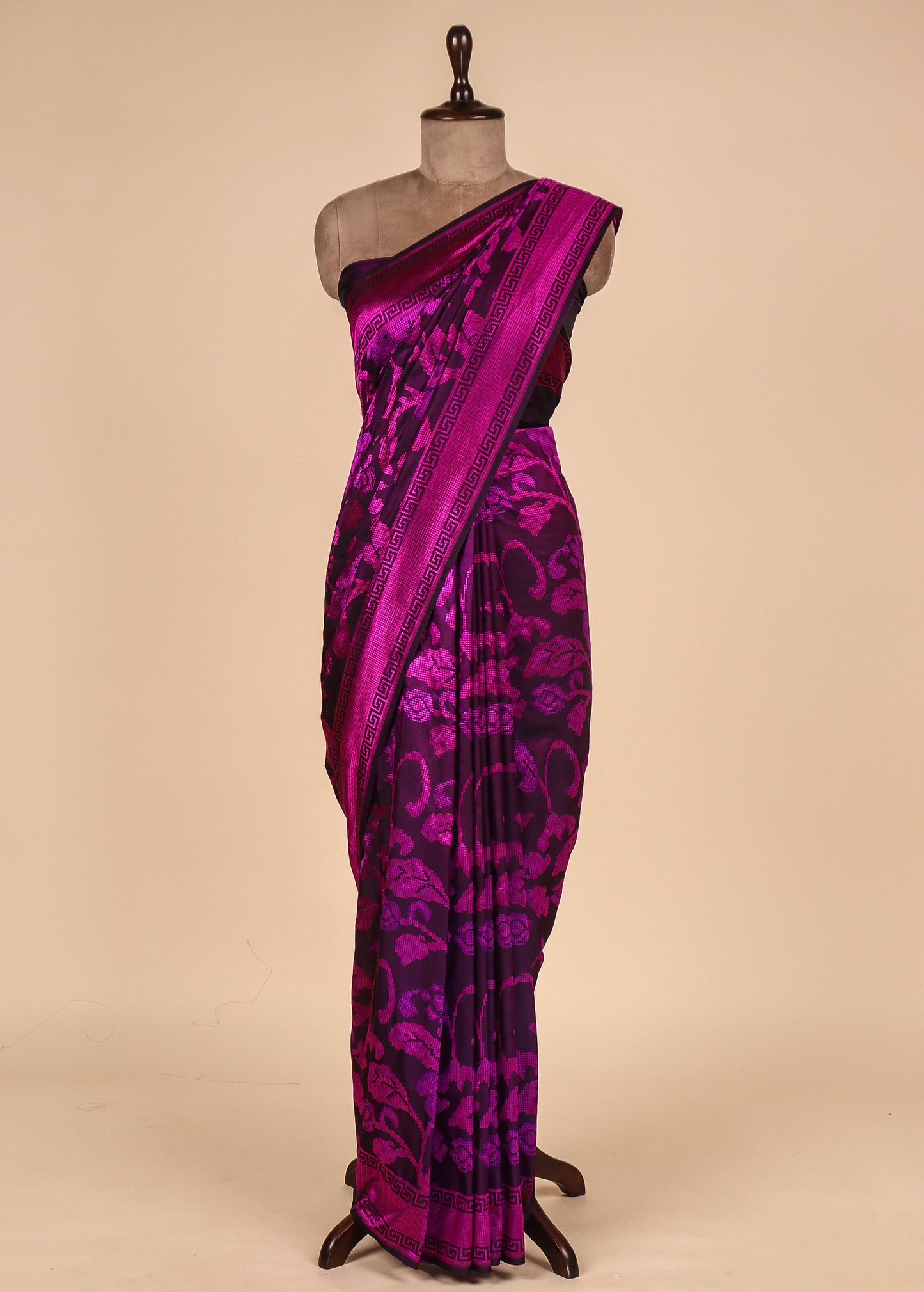 Purple Satin Silk Banarasi Saree