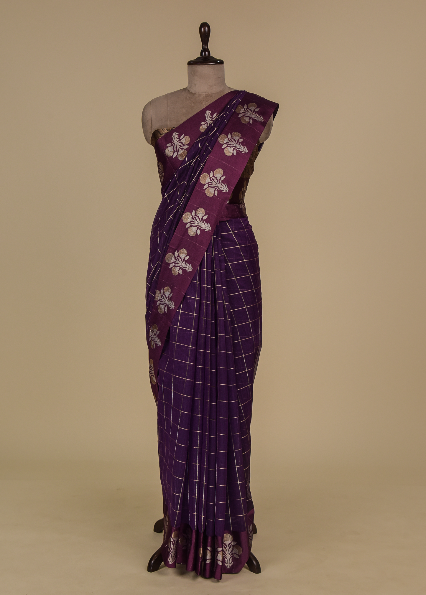 Purple Dupion Banarasi Saree