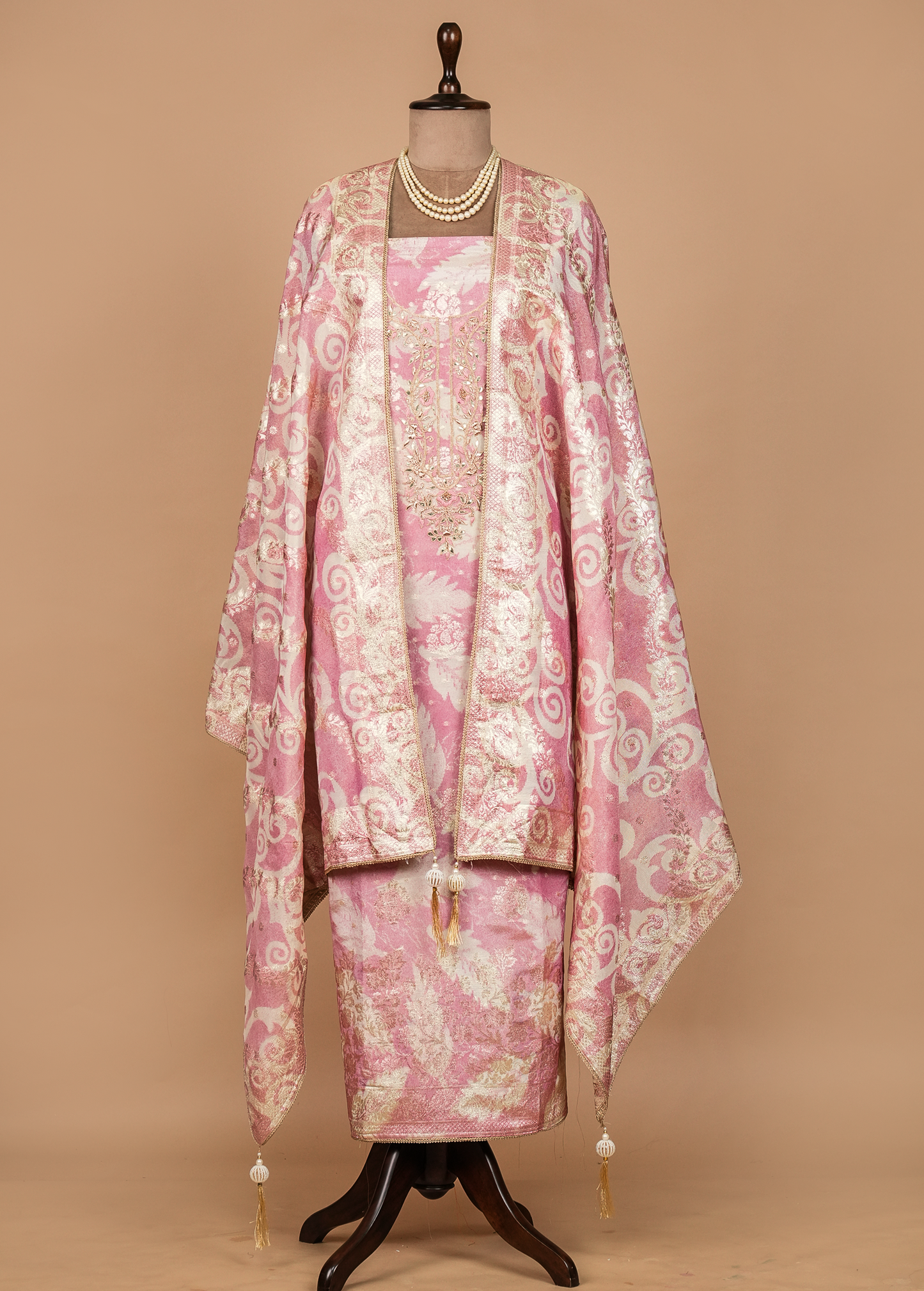 Pink Cotton Dress Material