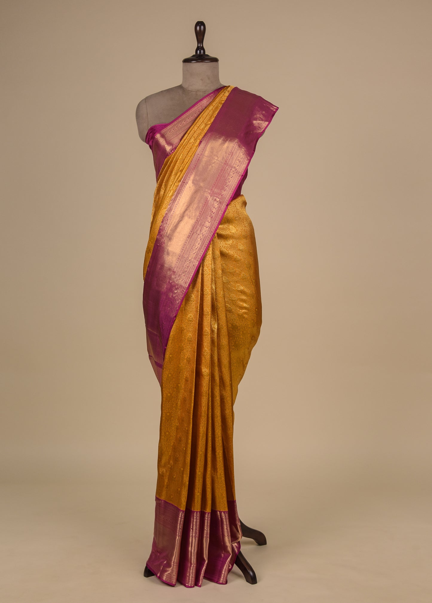 Yellow Silk Kanjeevaram Saree