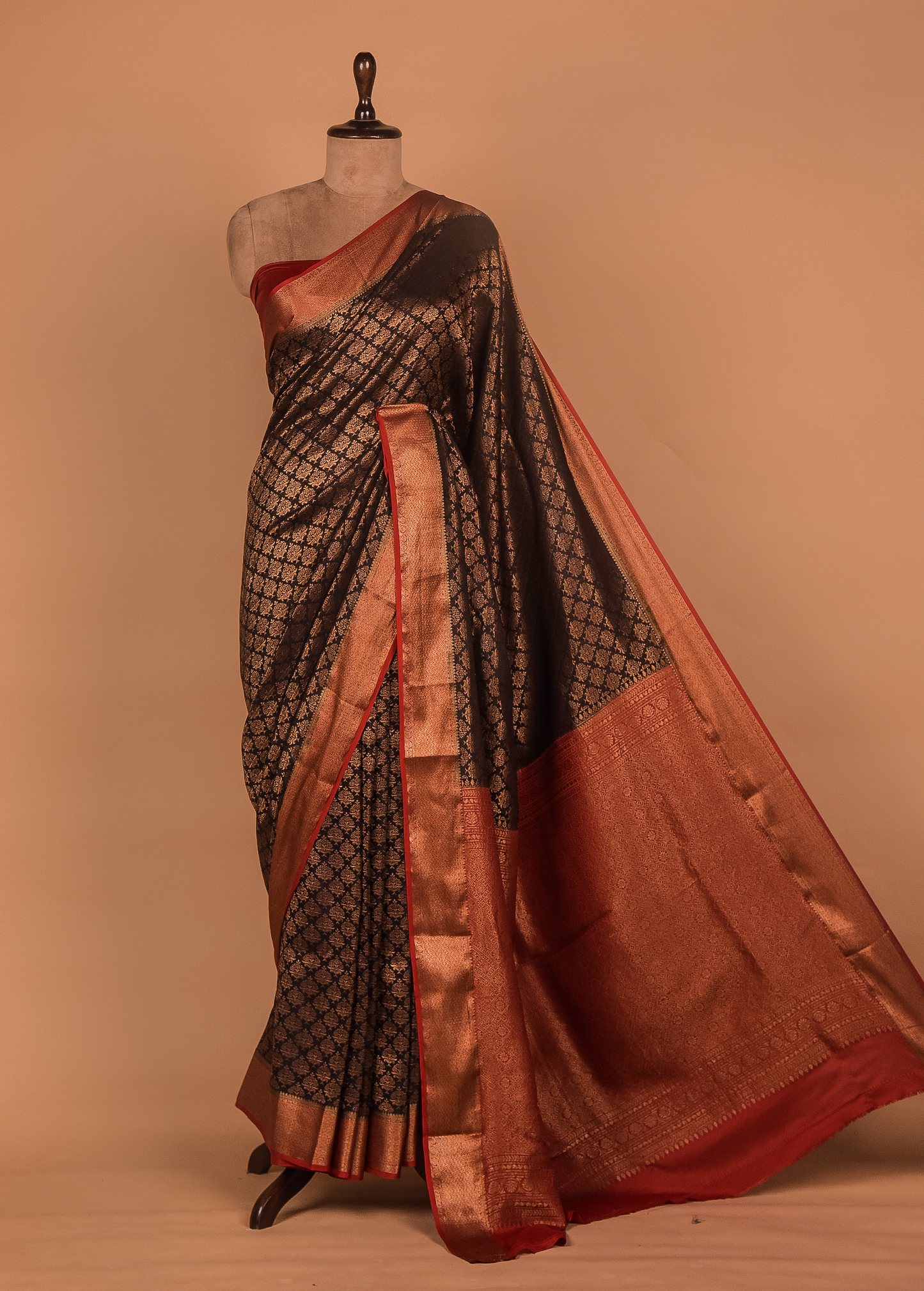 Black Crepe Banarasi Saree