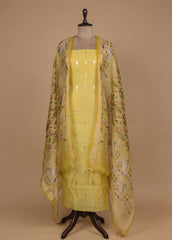 Gold Chanderi Dress Material