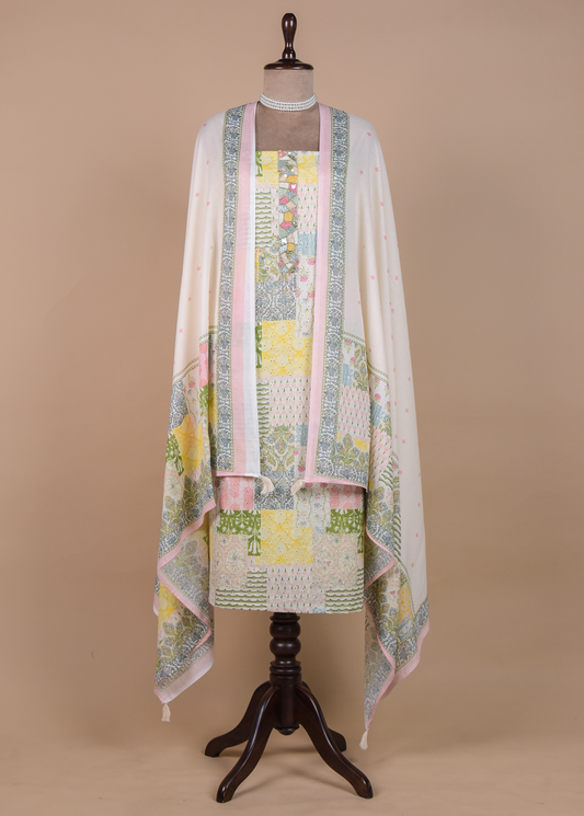 Multicoloured Cotton Dress Material