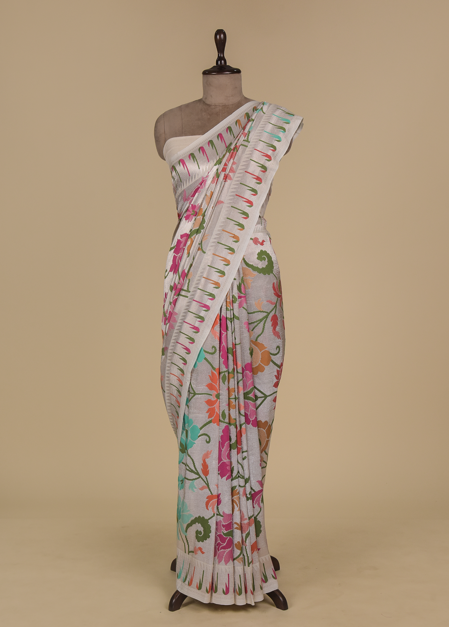 Silver Moonga Banarasi Saree