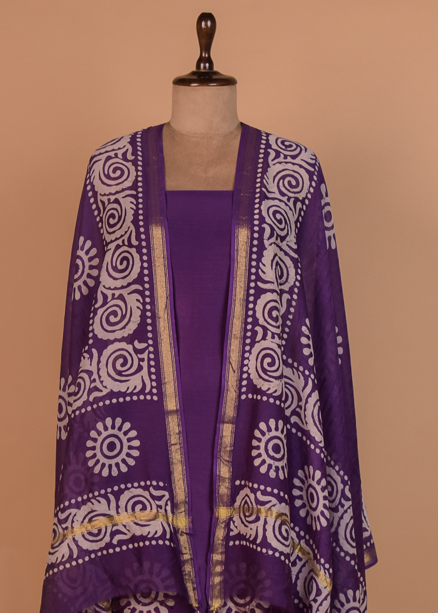 Purple Chanderi Dress Material