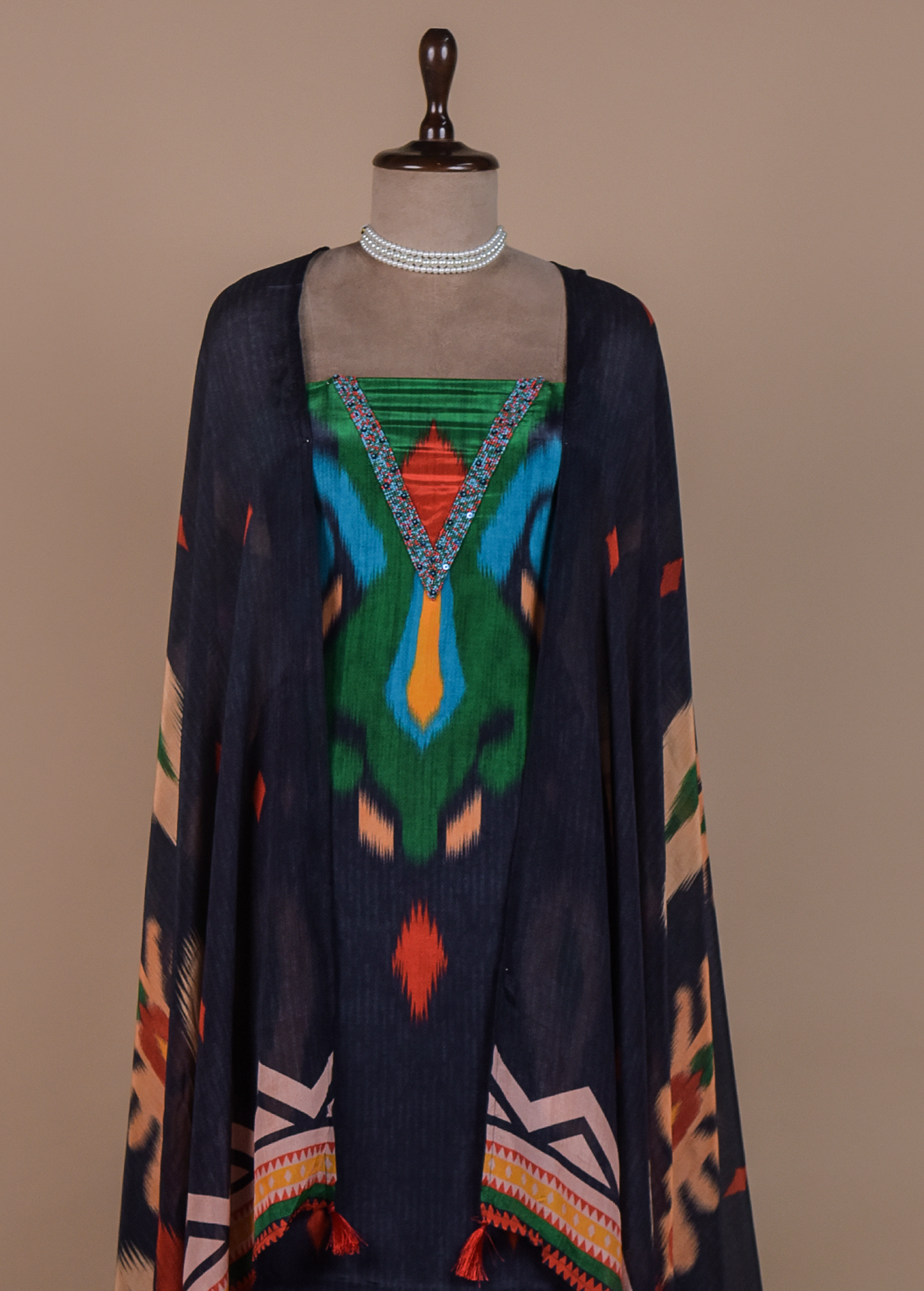 Black Crepe Dress Material