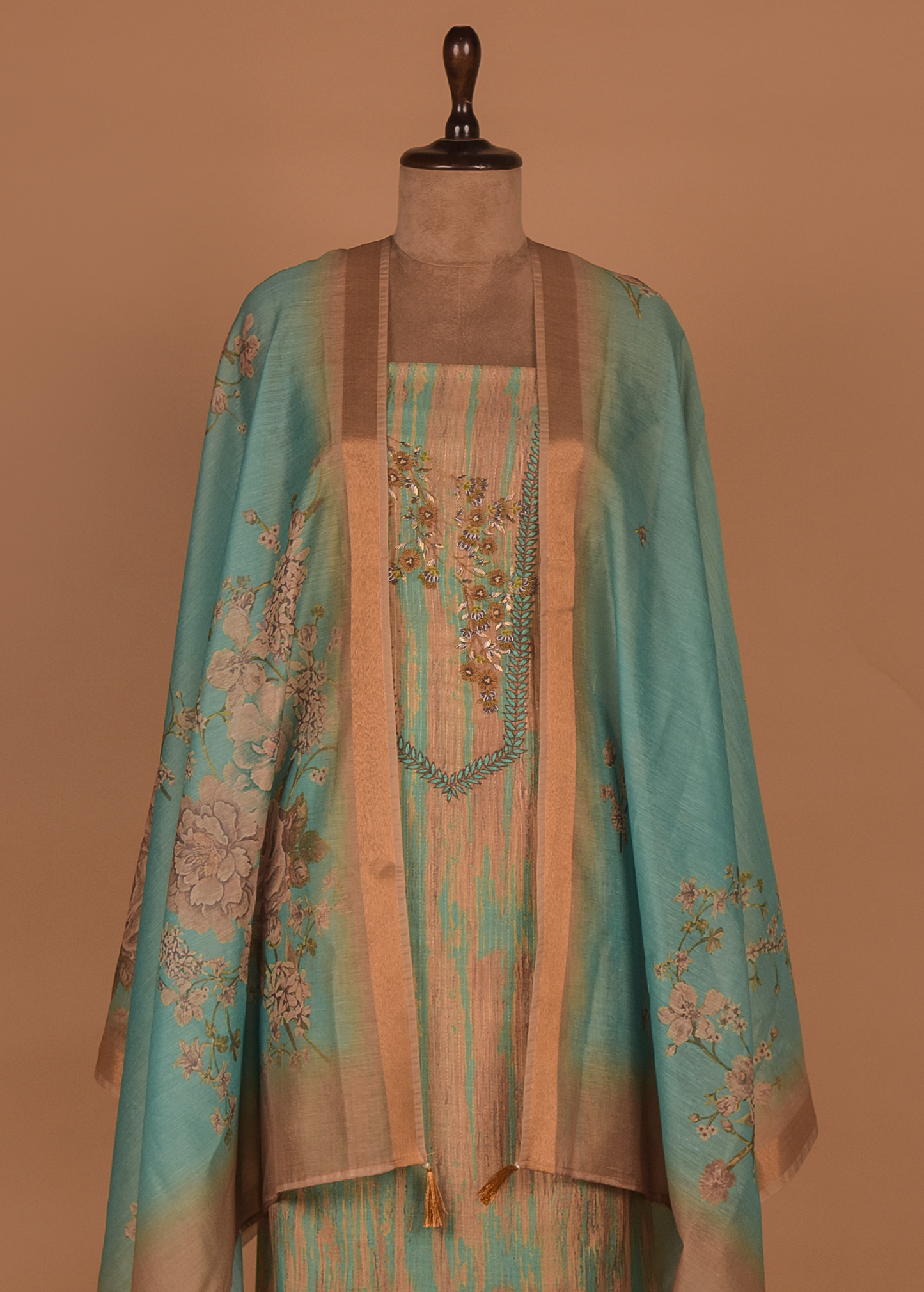 Green Cotton Dress Material