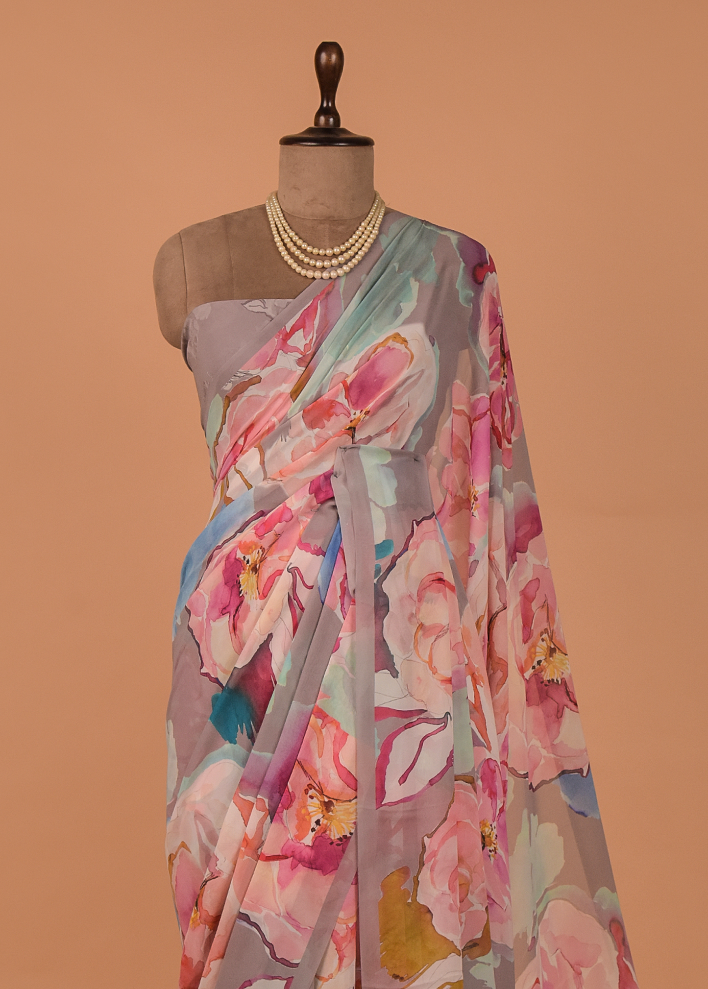 Multicoloured Georgette Printed Saree
