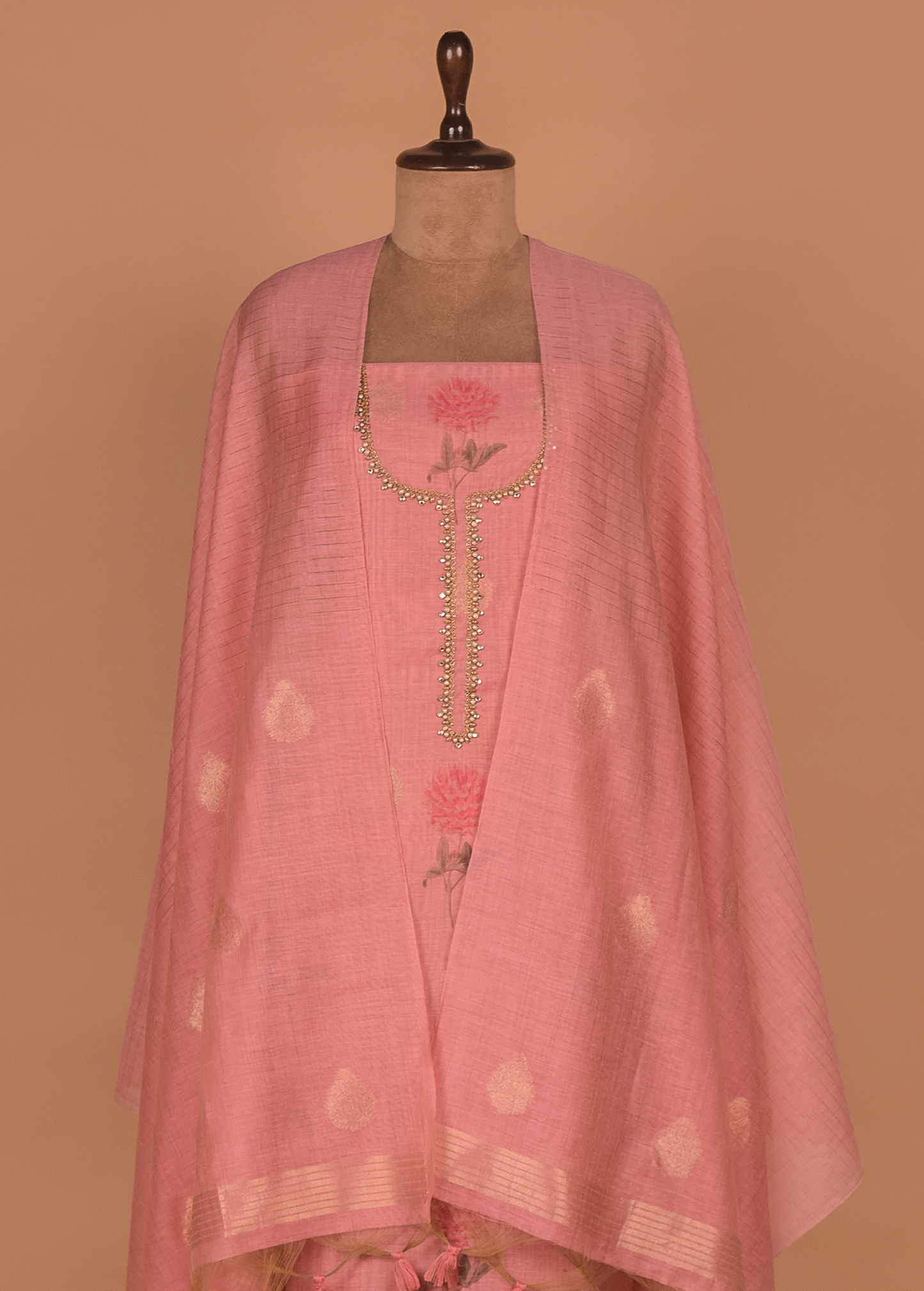 Pink Cotton Silk Dress Material
