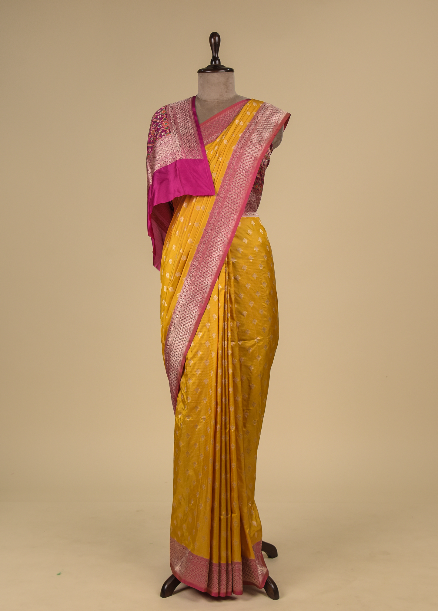 Yellow Silk Banarasi Saree