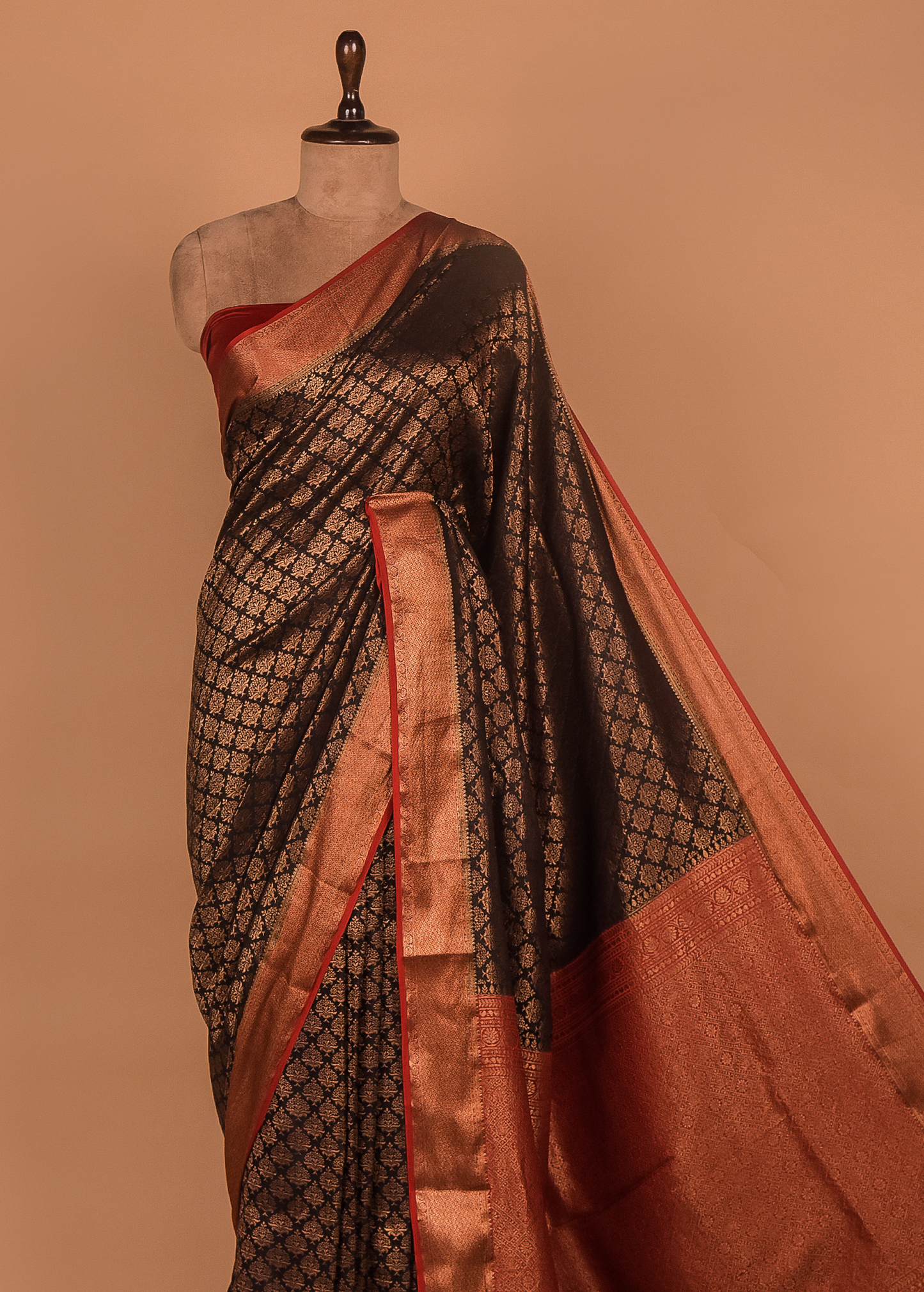 Black Crepe Banarasi Saree