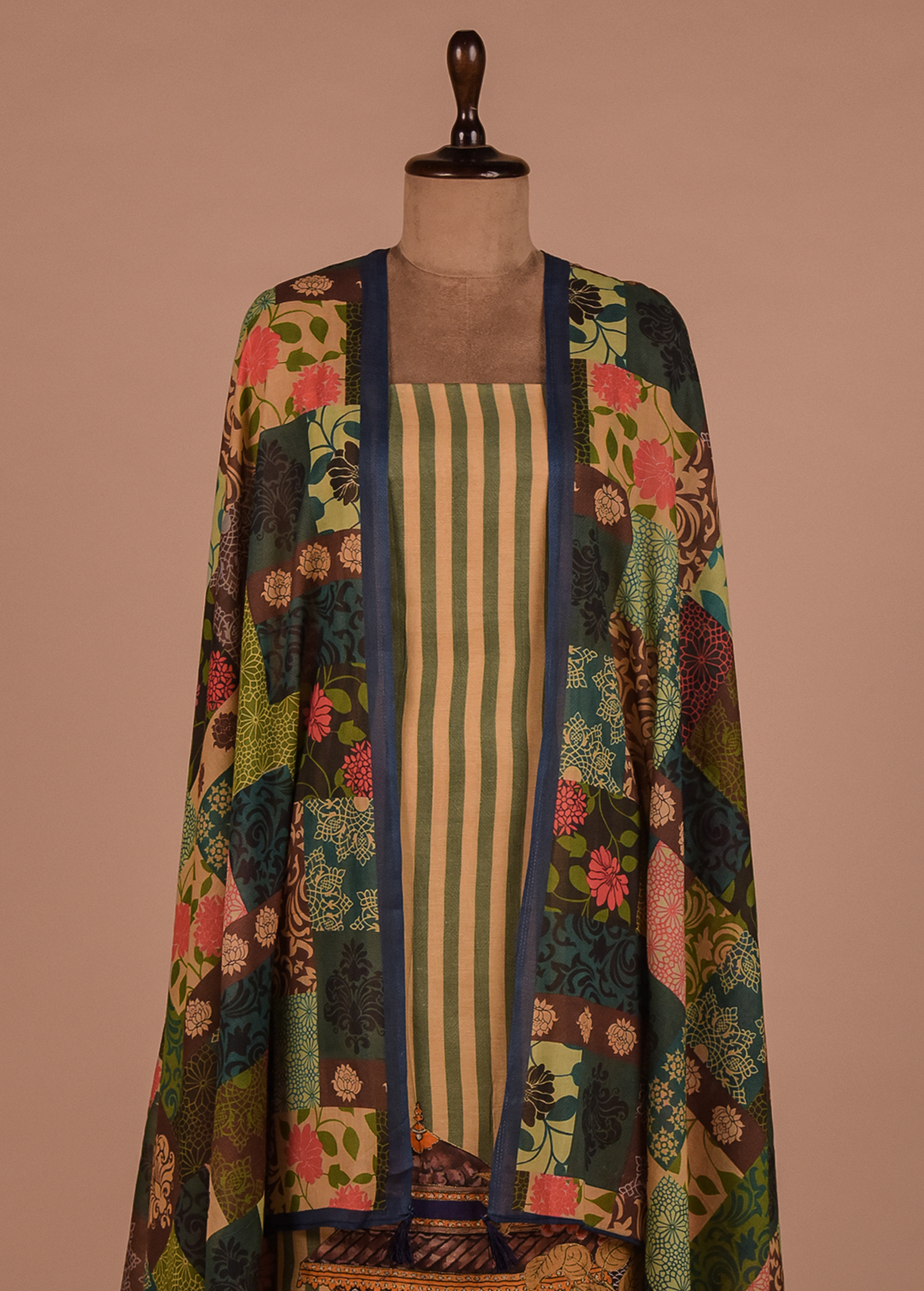 Multicoloured Mulmul Cotton Dress Material