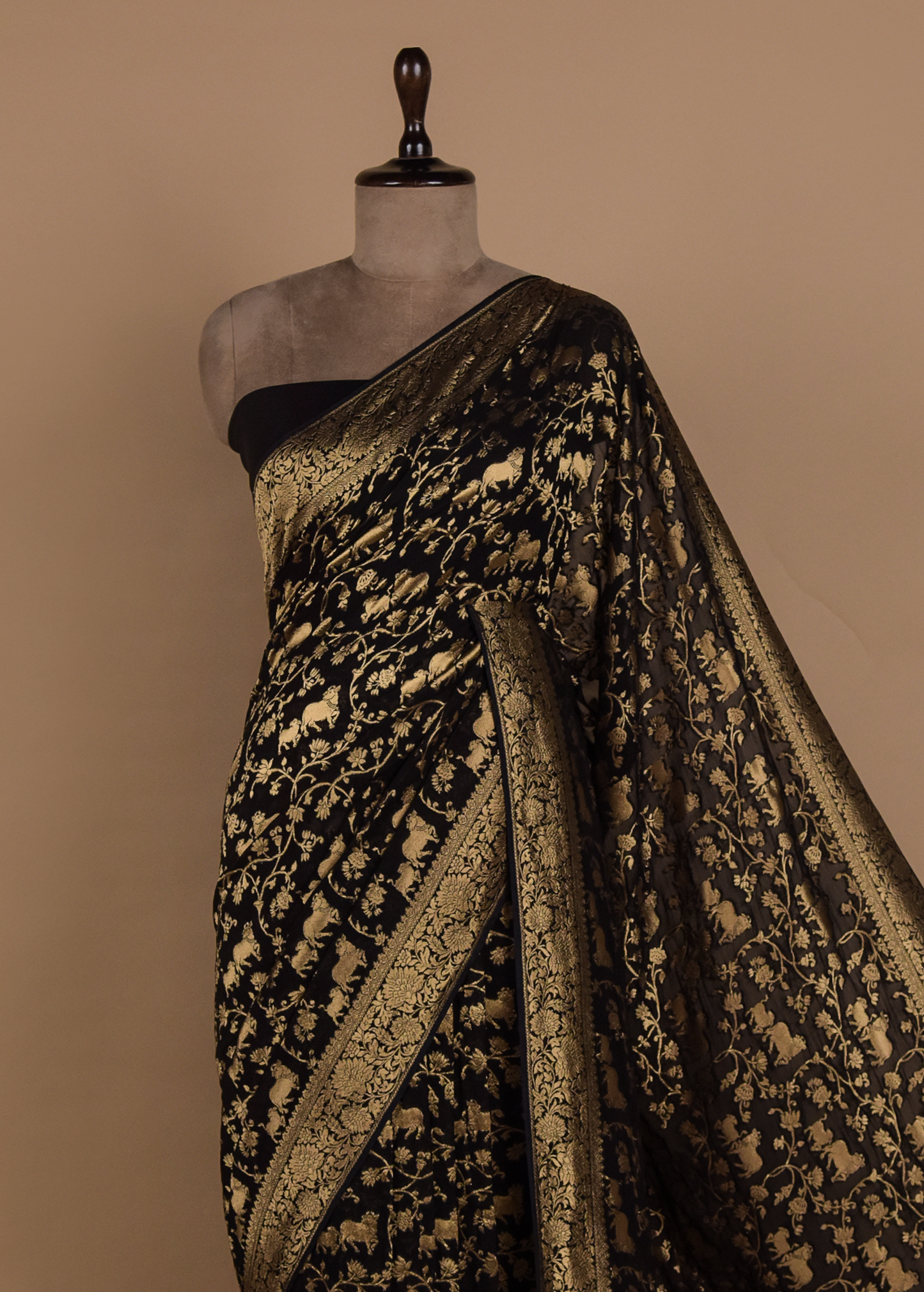 Black Georgette Banarasi Saree