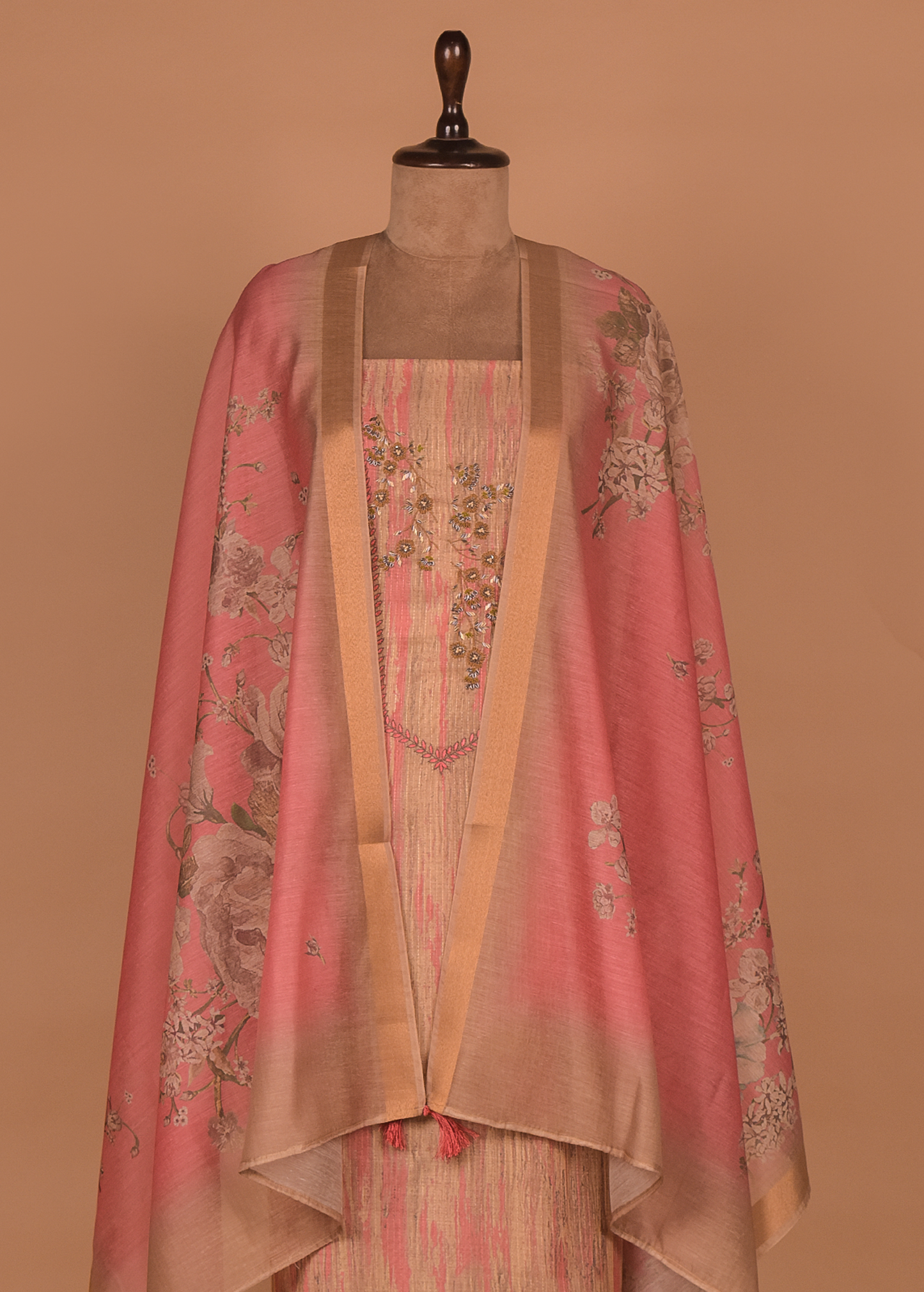 Pink Cotton Dress Material