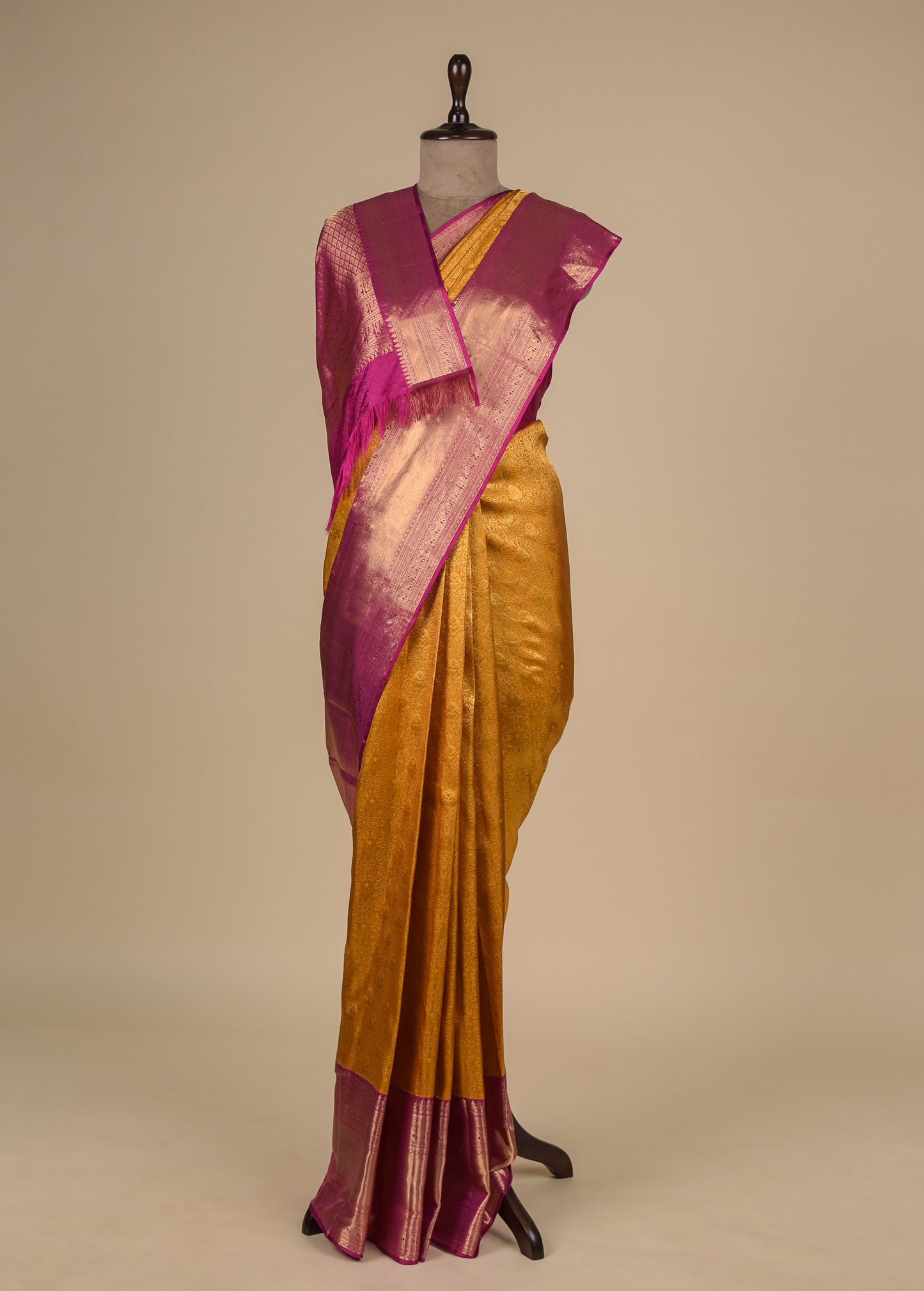 Yellow Silk Kanjeevaram Saree