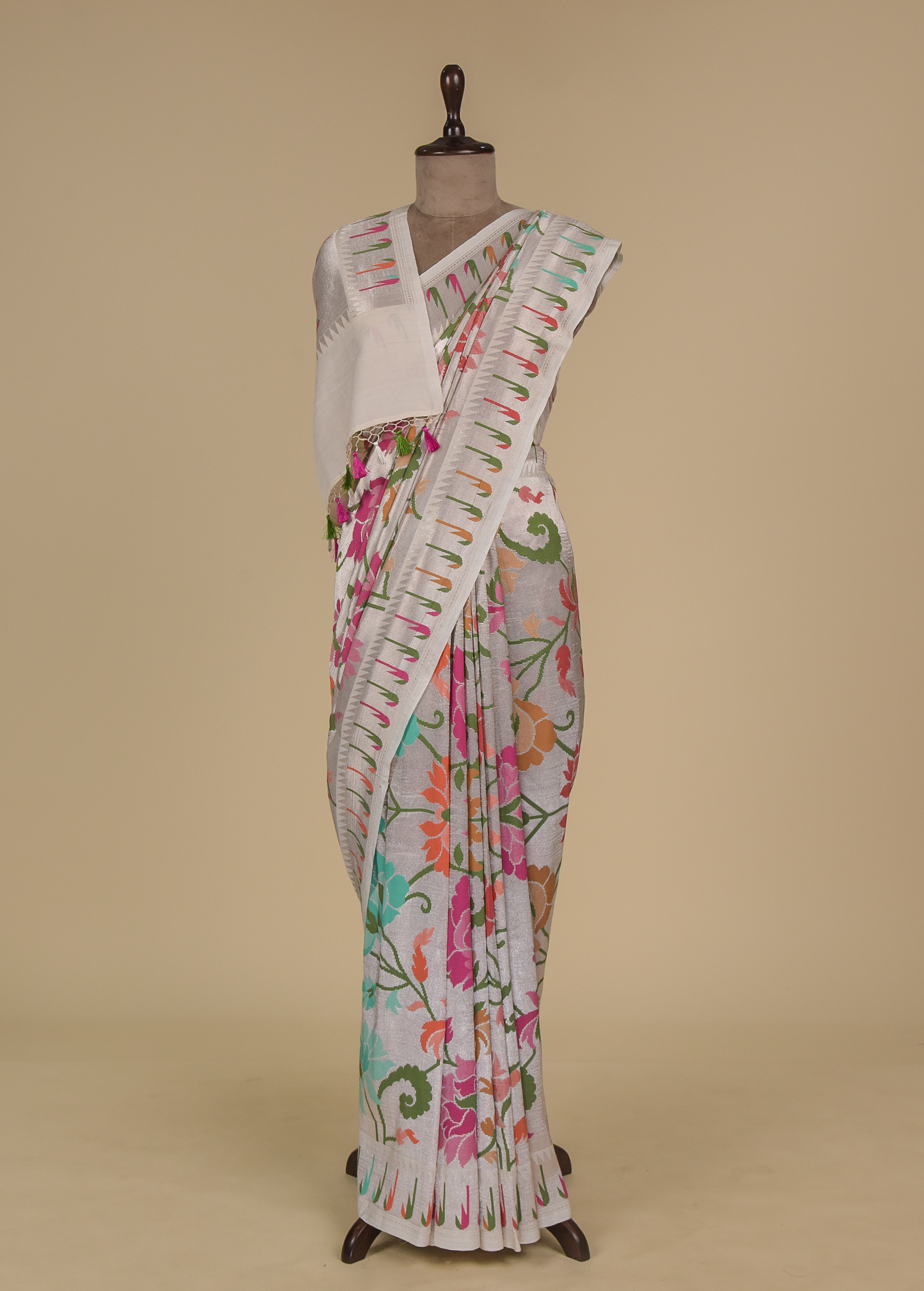 Silver Moonga Banarasi Saree