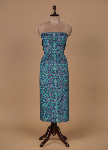 Blue Crepe Dress Material