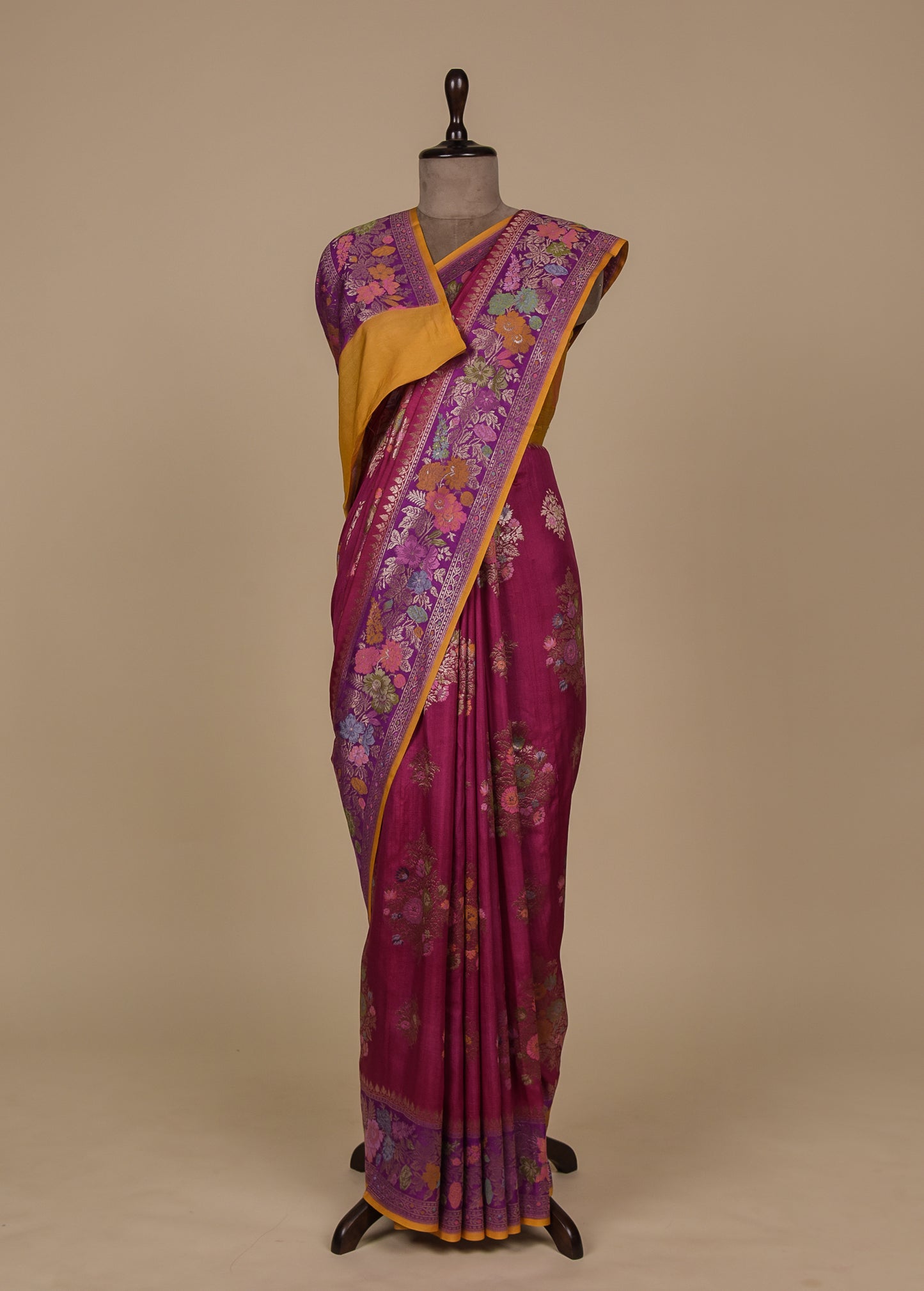 Pink Tussar Georgette Banarasi Saree