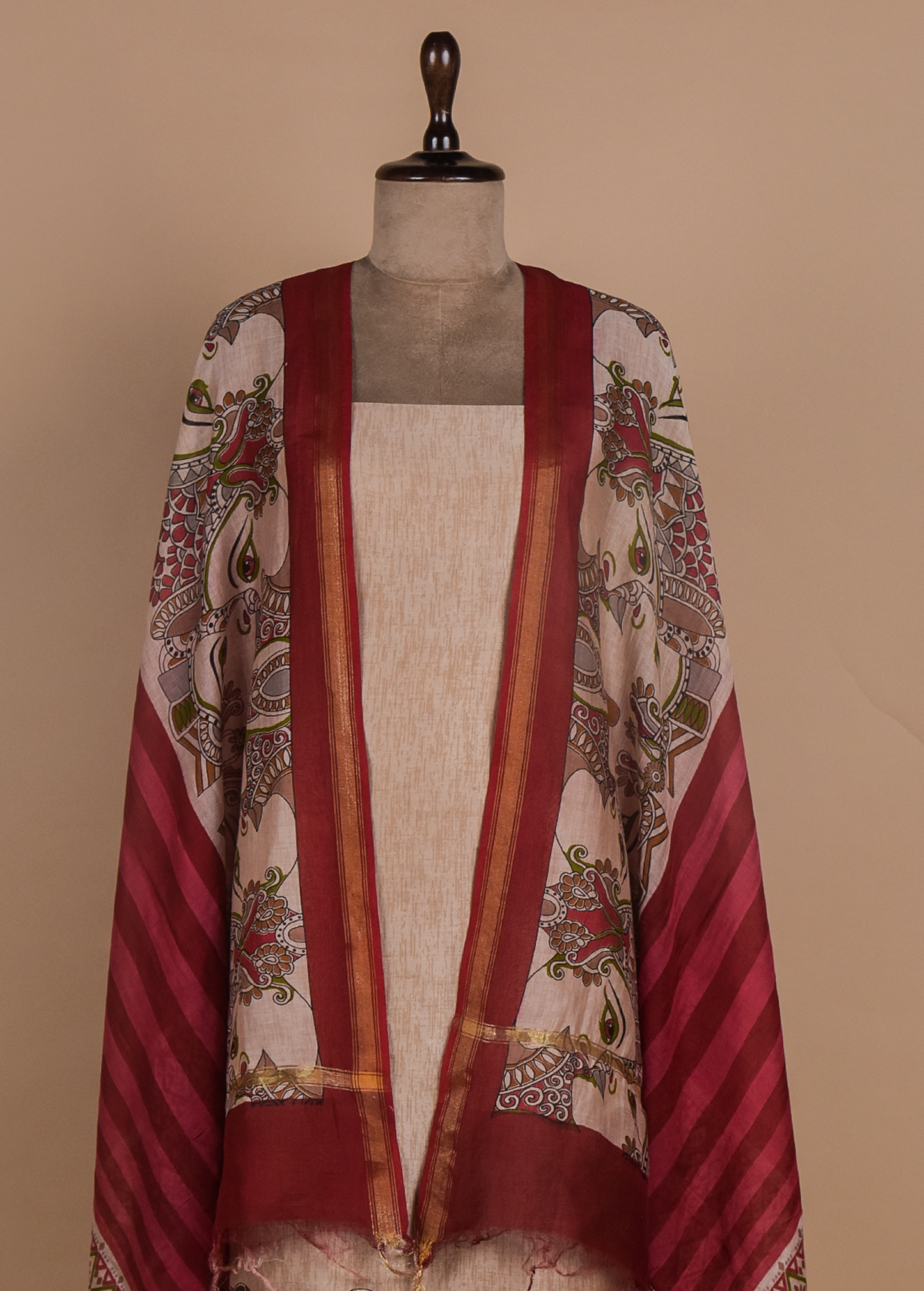 Multicoloured Chanderi Dress Material