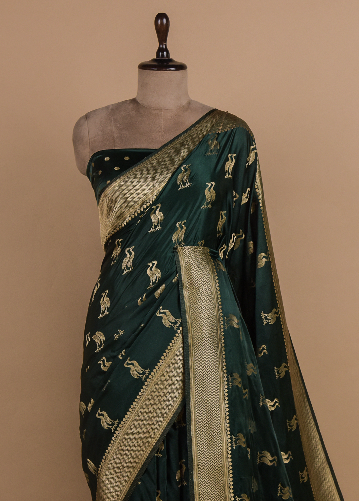 Green Art Crepe Banarasi Saree