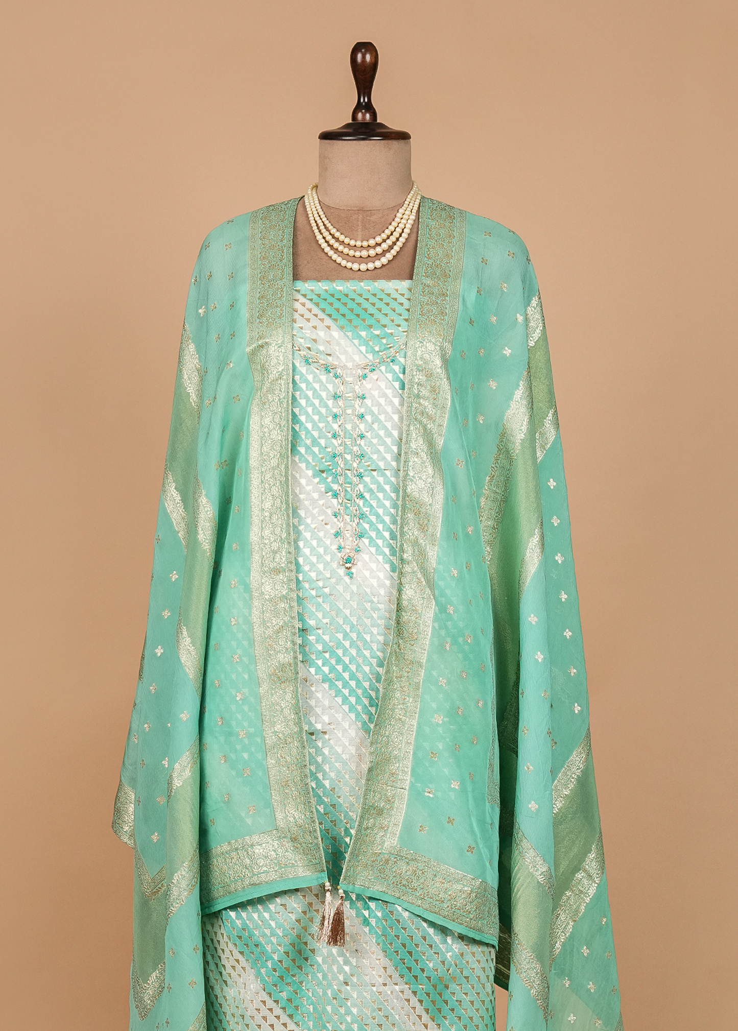 Blue Cotton Dress Material