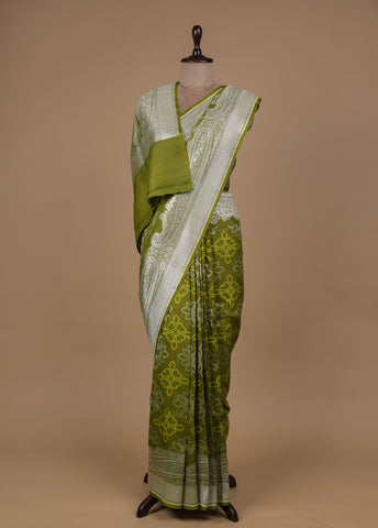 Green Tussar Georgette Banarasi Saree