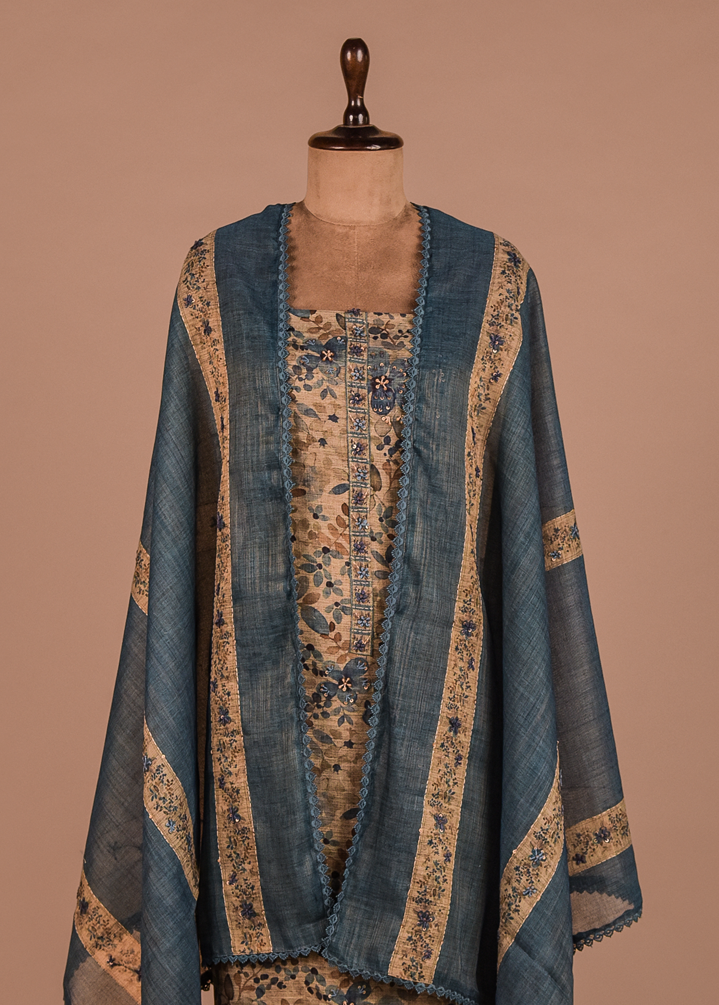 Blue Cotton Dress Material