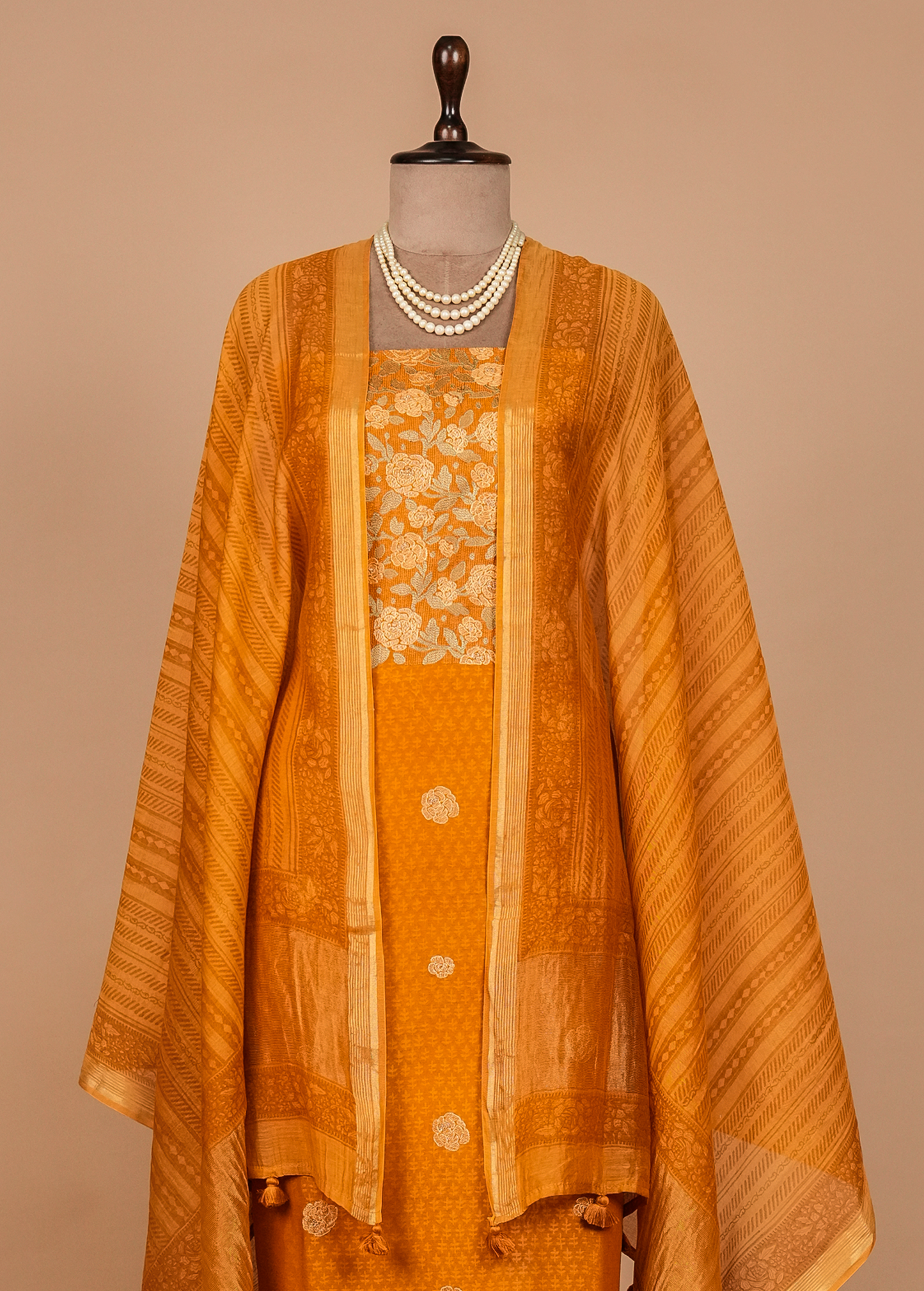 Orange Cotton Dress Material