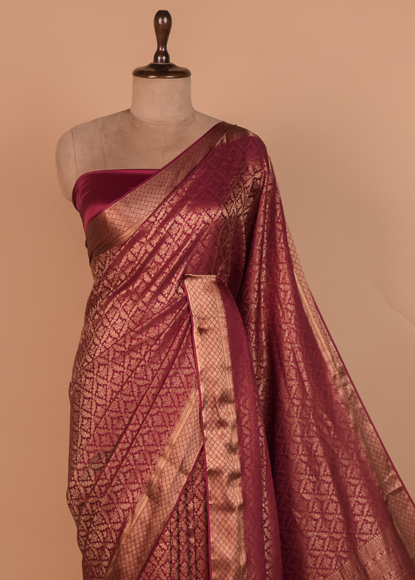 Red Crepe Silk Banarasi Saree