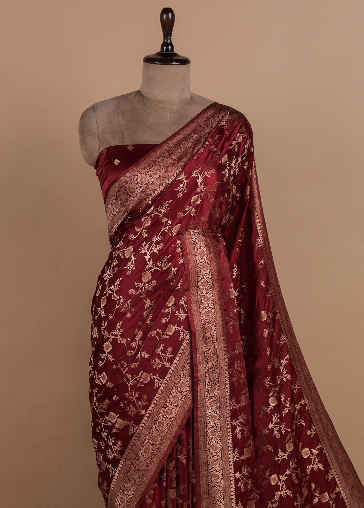 Red Art Crepe Banarasi Saree