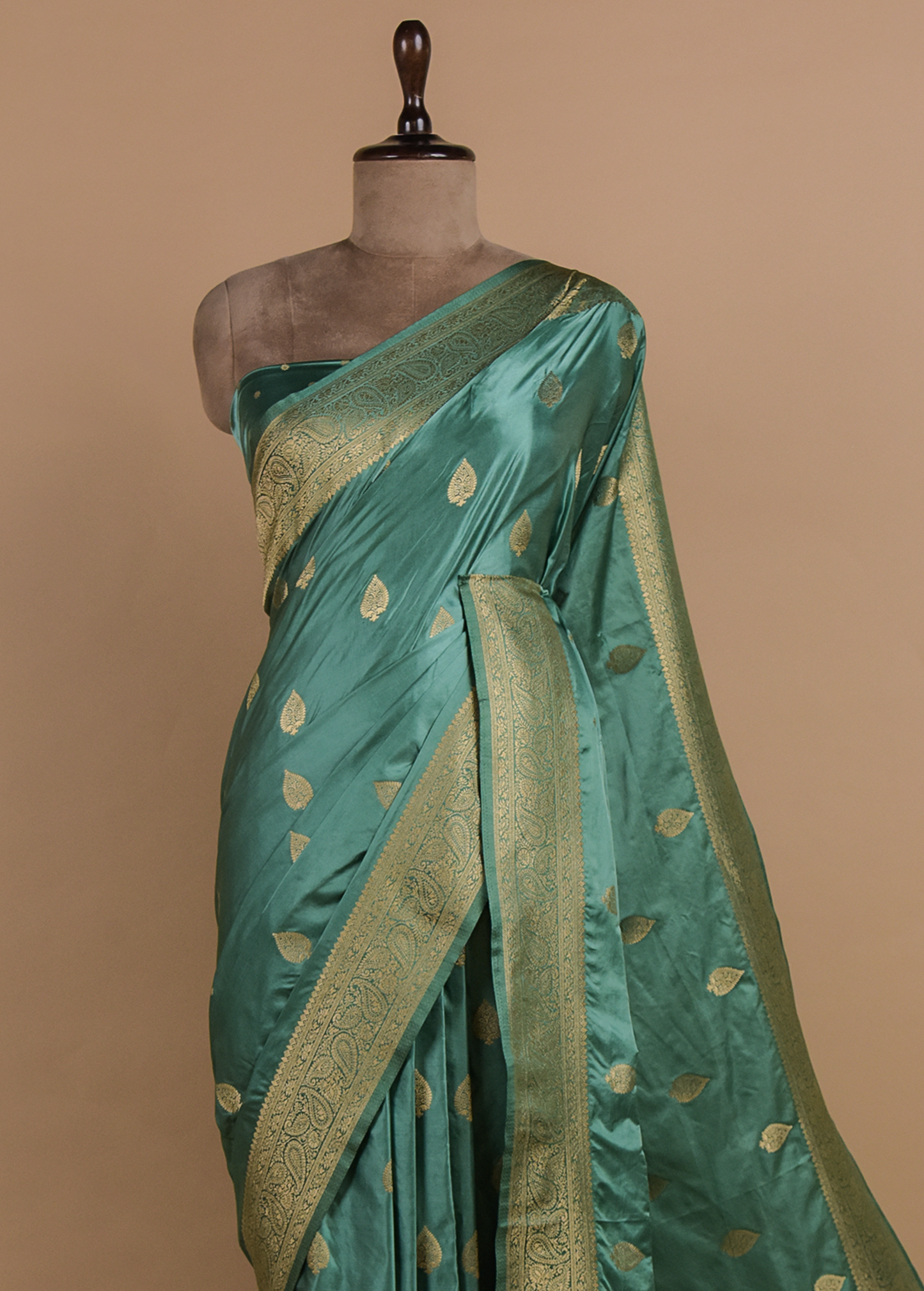 Blue Art Satin Banarasi Saree