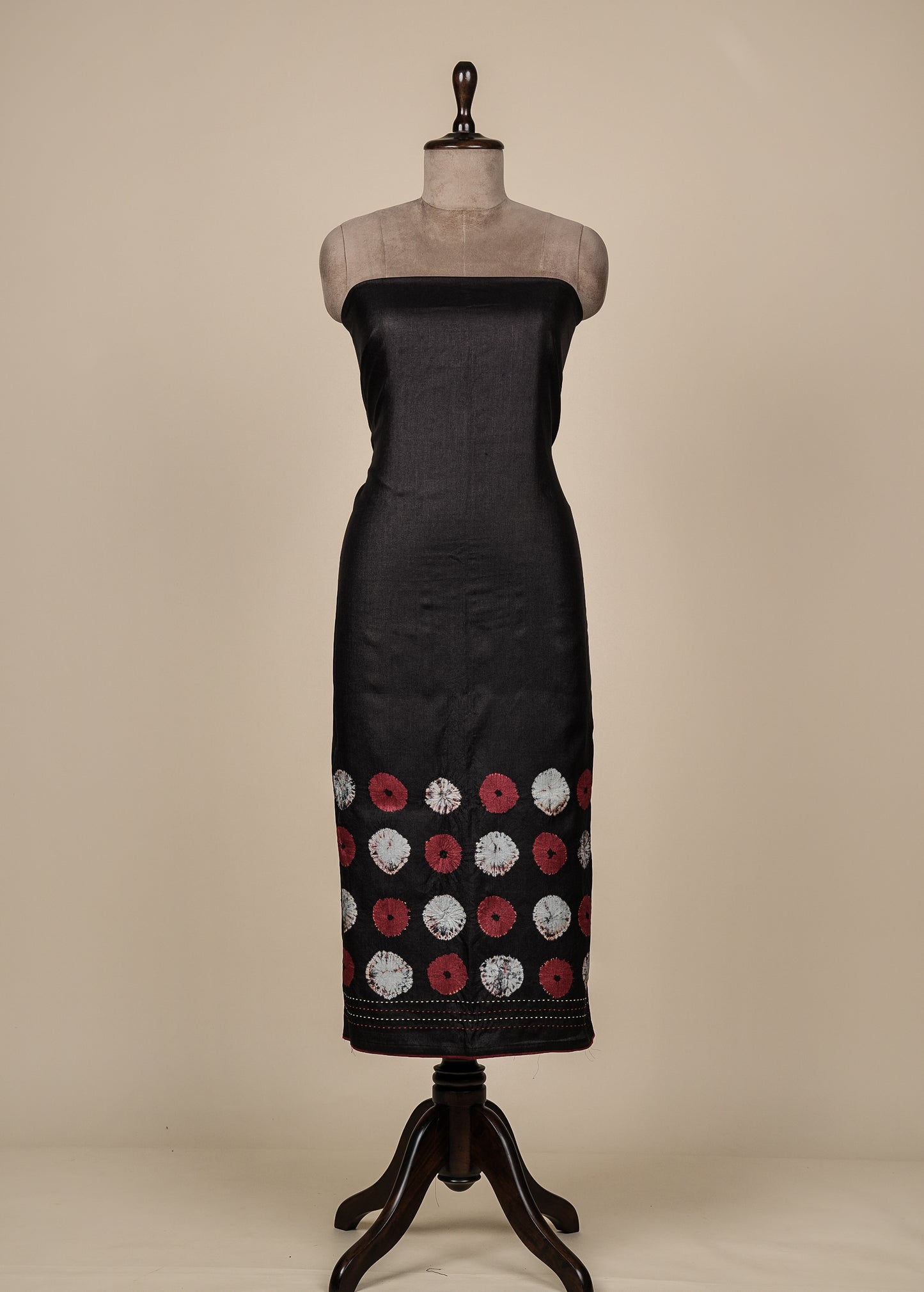 Black Tussar Dress Material
