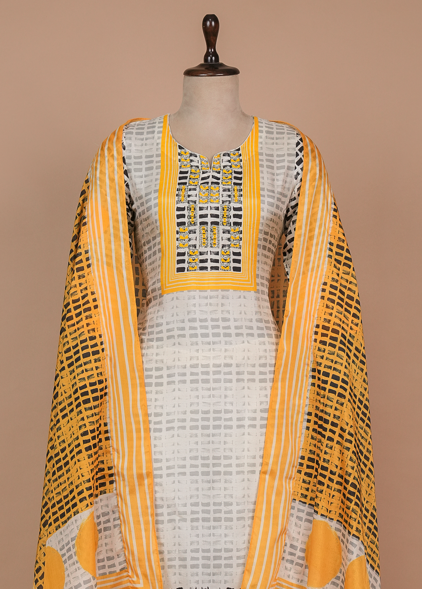 Multicoloured Cotton Silk Straight Set