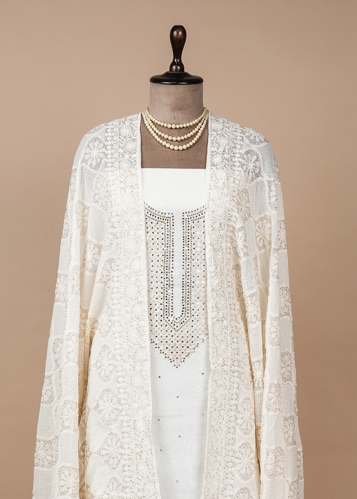 Cream Cotton Dress Material