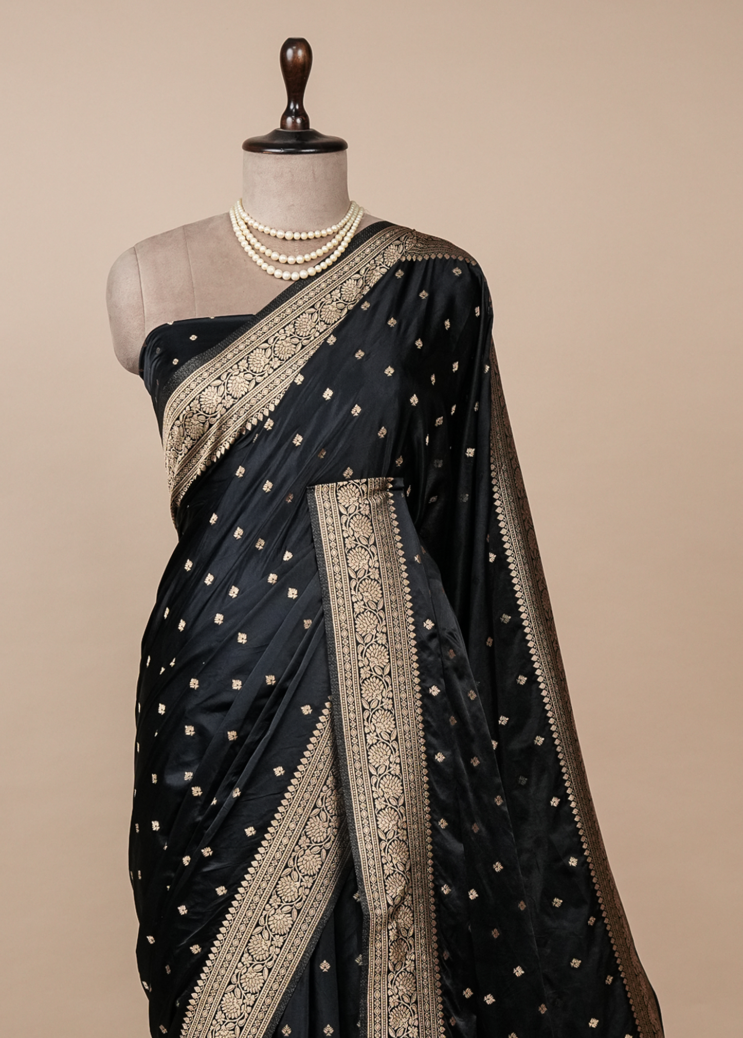 Black Art Satin Silk Banarasi Saree