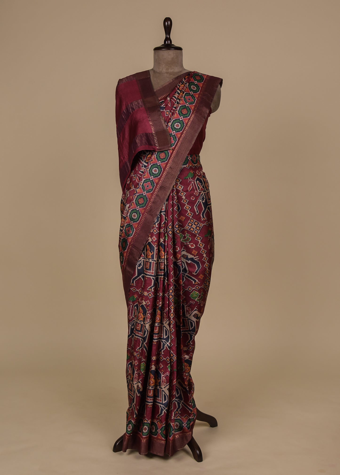Red Tussar Patola Saree