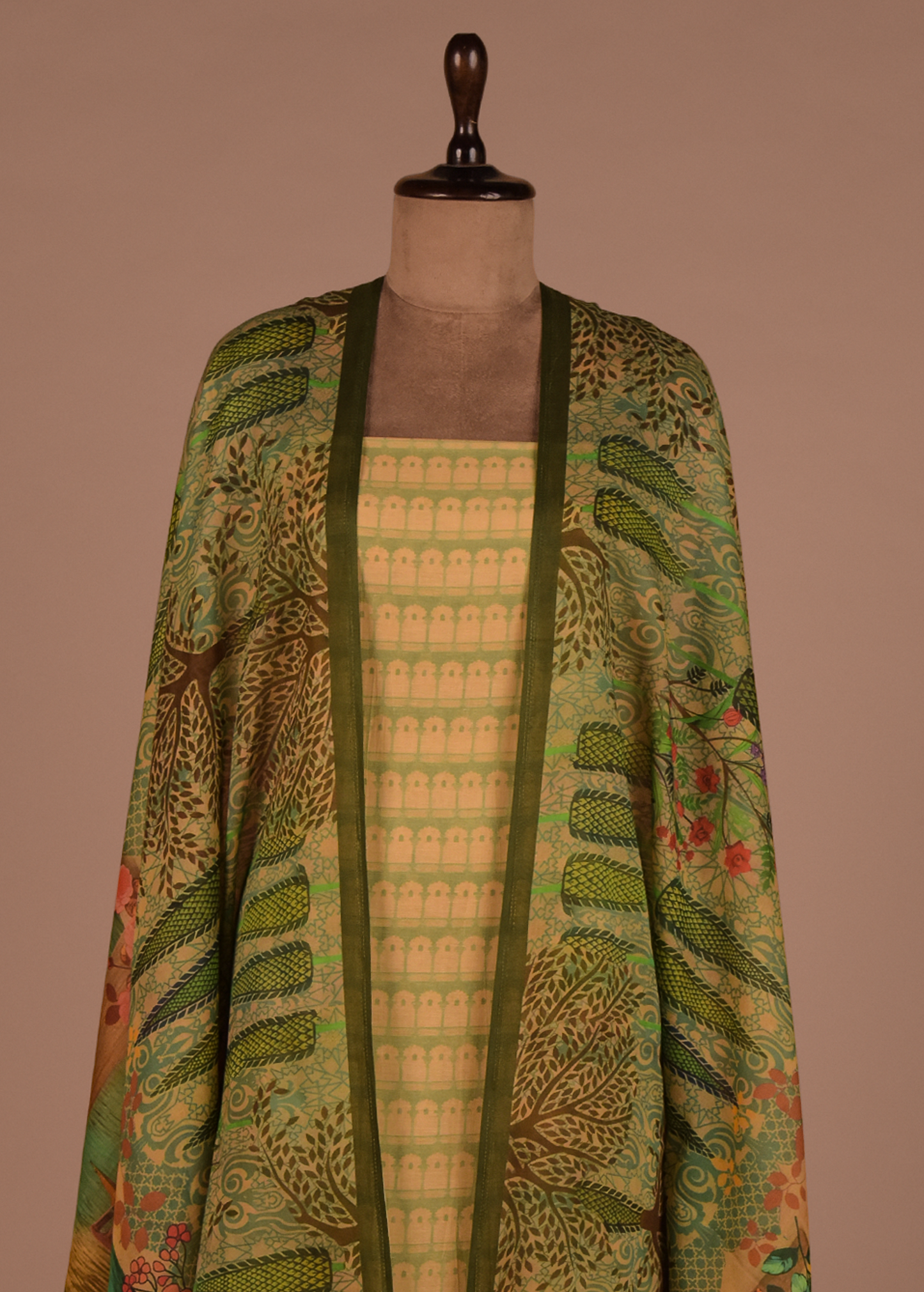 Multicoloured Mulmul Cotton Dress Material