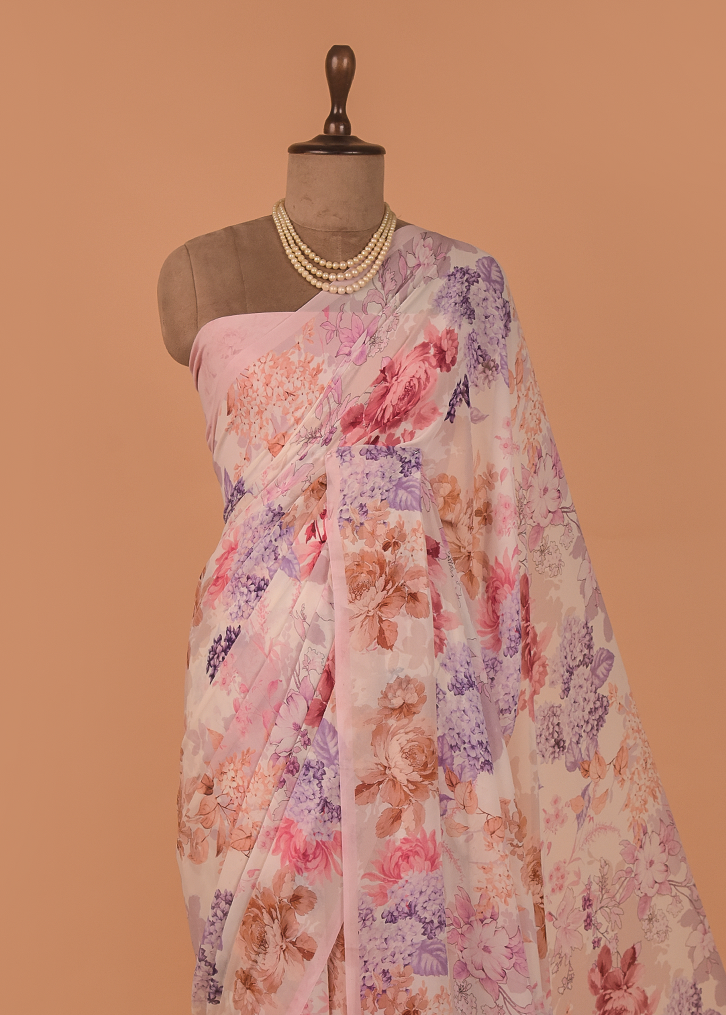 Multicoloured Georgette Printed Saree