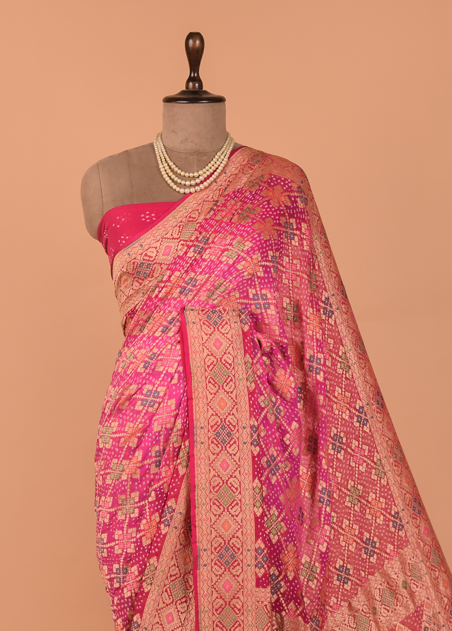 Pink Georgette Printed Saree