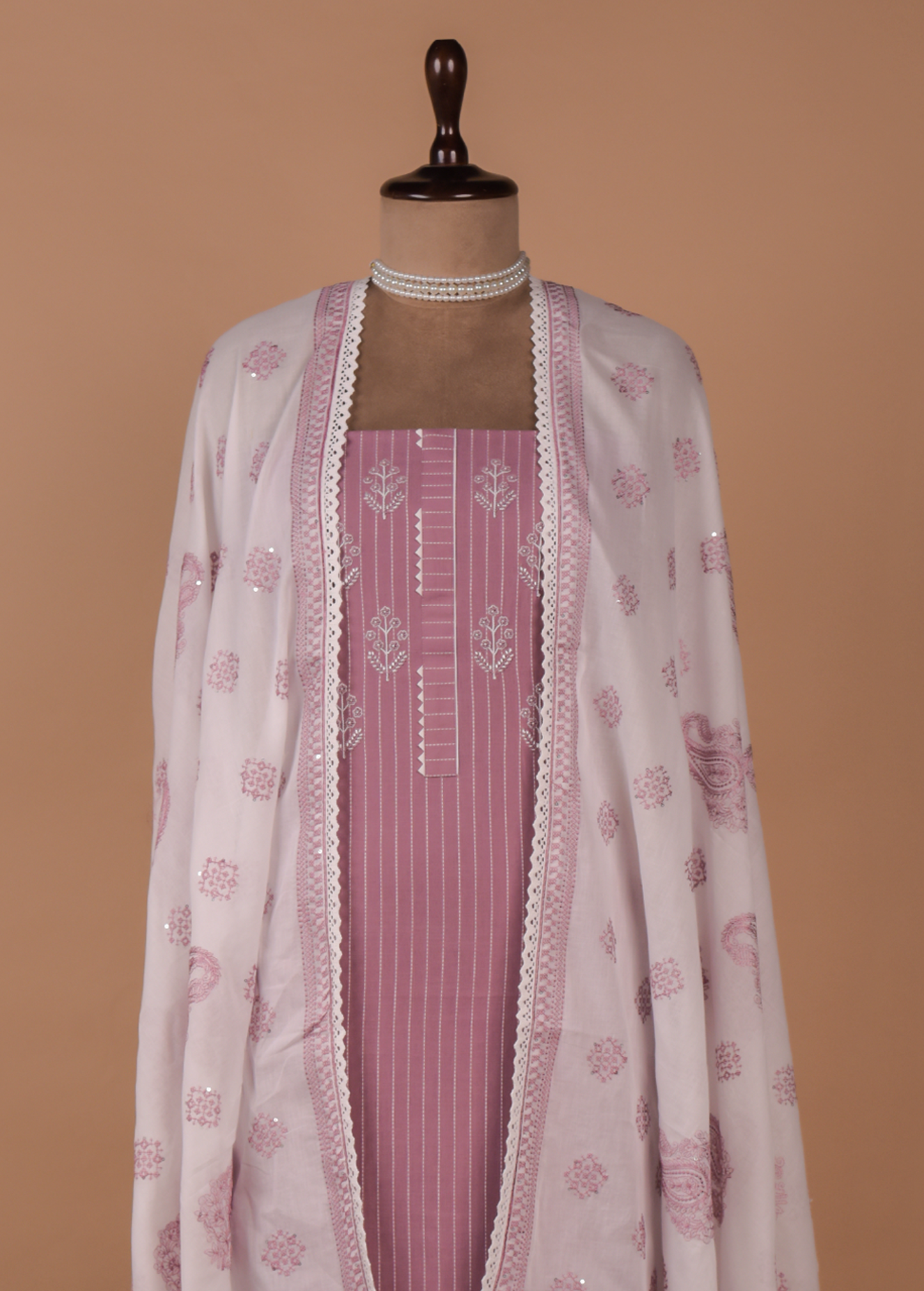 Pink Cotton Dress Material