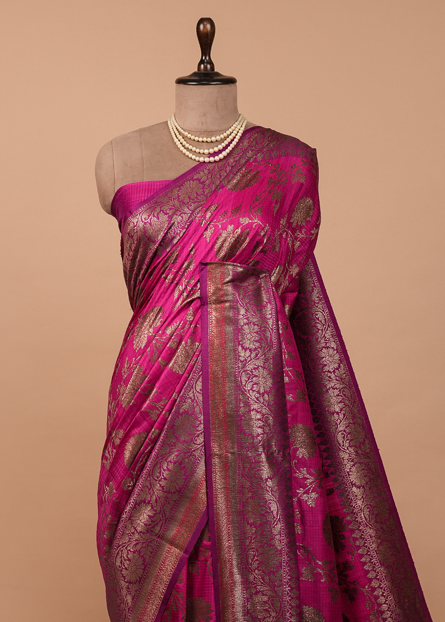 Pink Dupion Silk Banarasi Saree