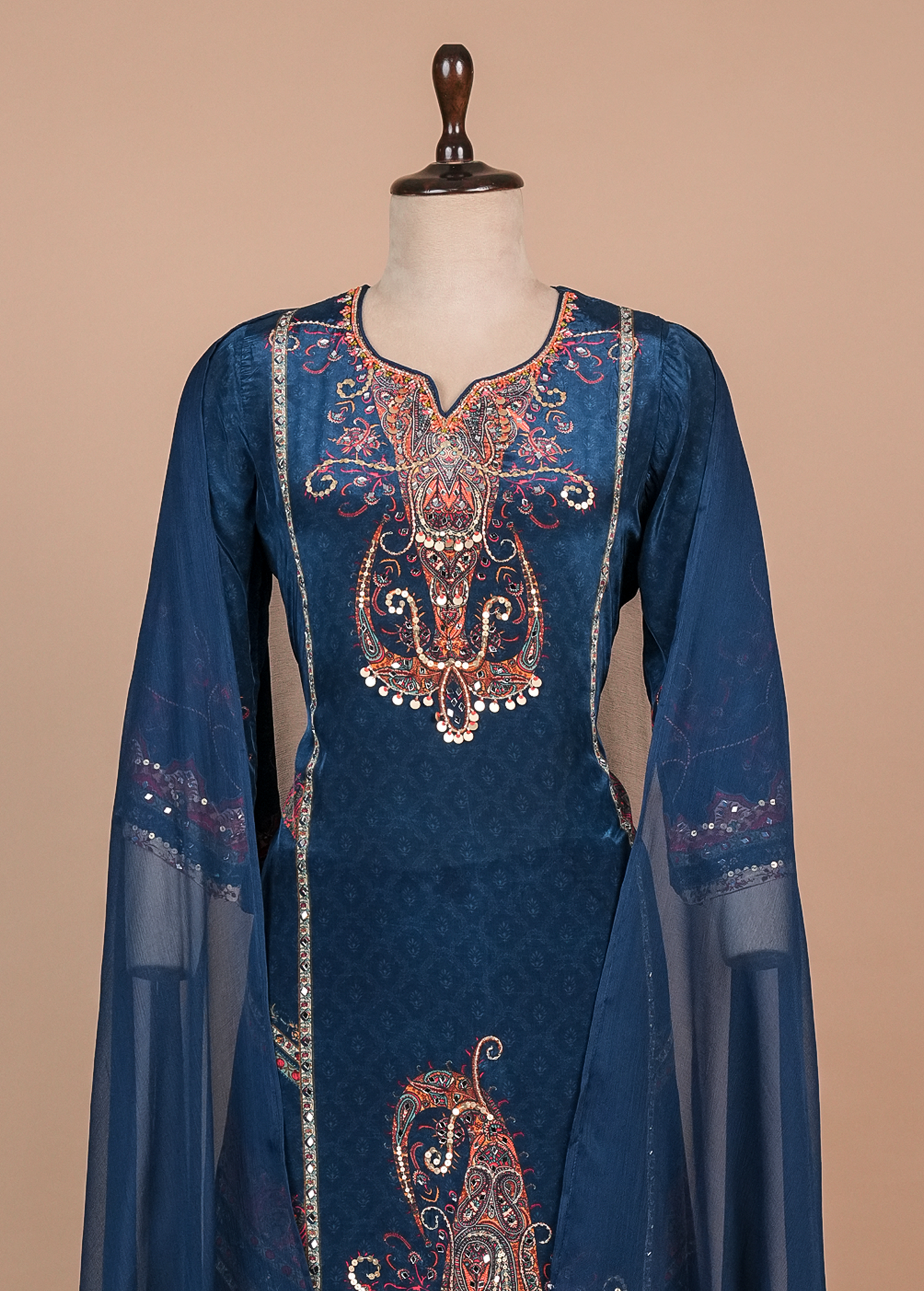 Blue Crepe Straight Set