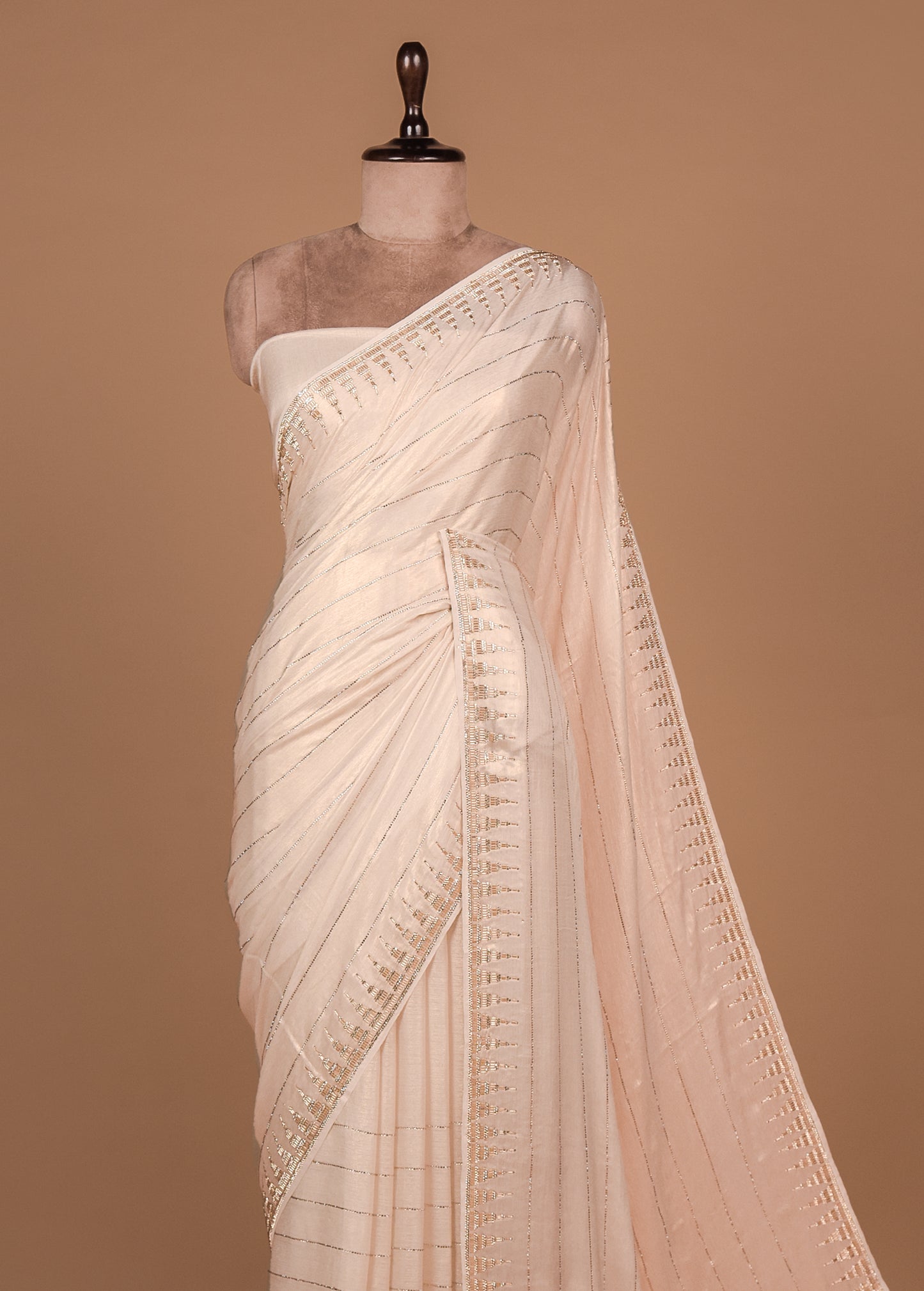 Silver Shimmer Georgette Embroidered Saree