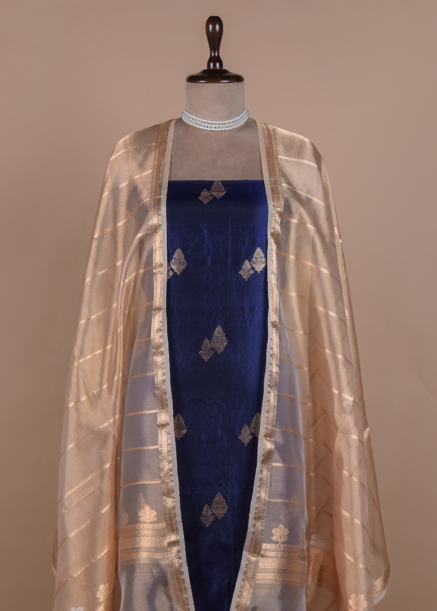 Blue Silk Dress Material