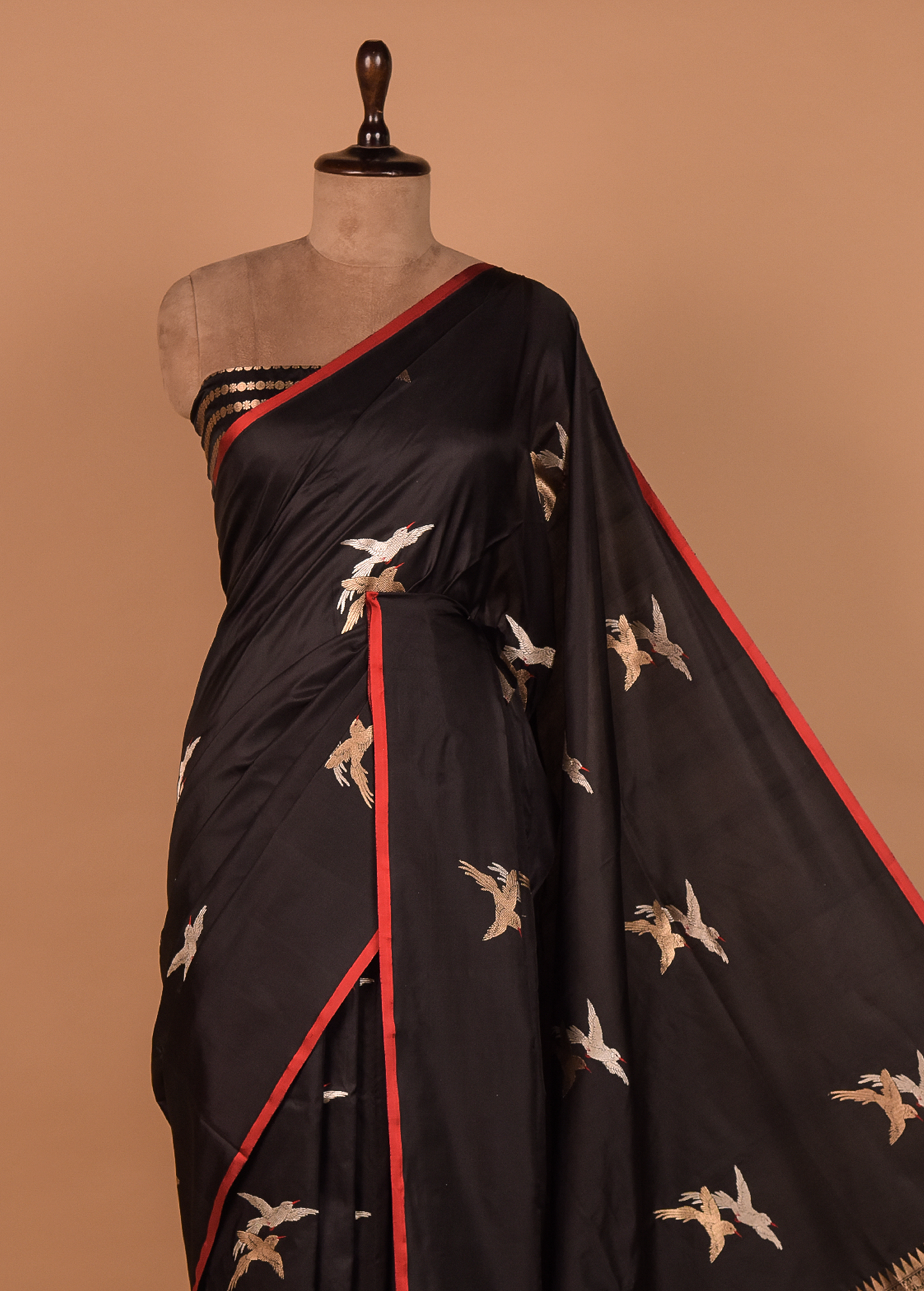 Black Silk Banarasi Saree