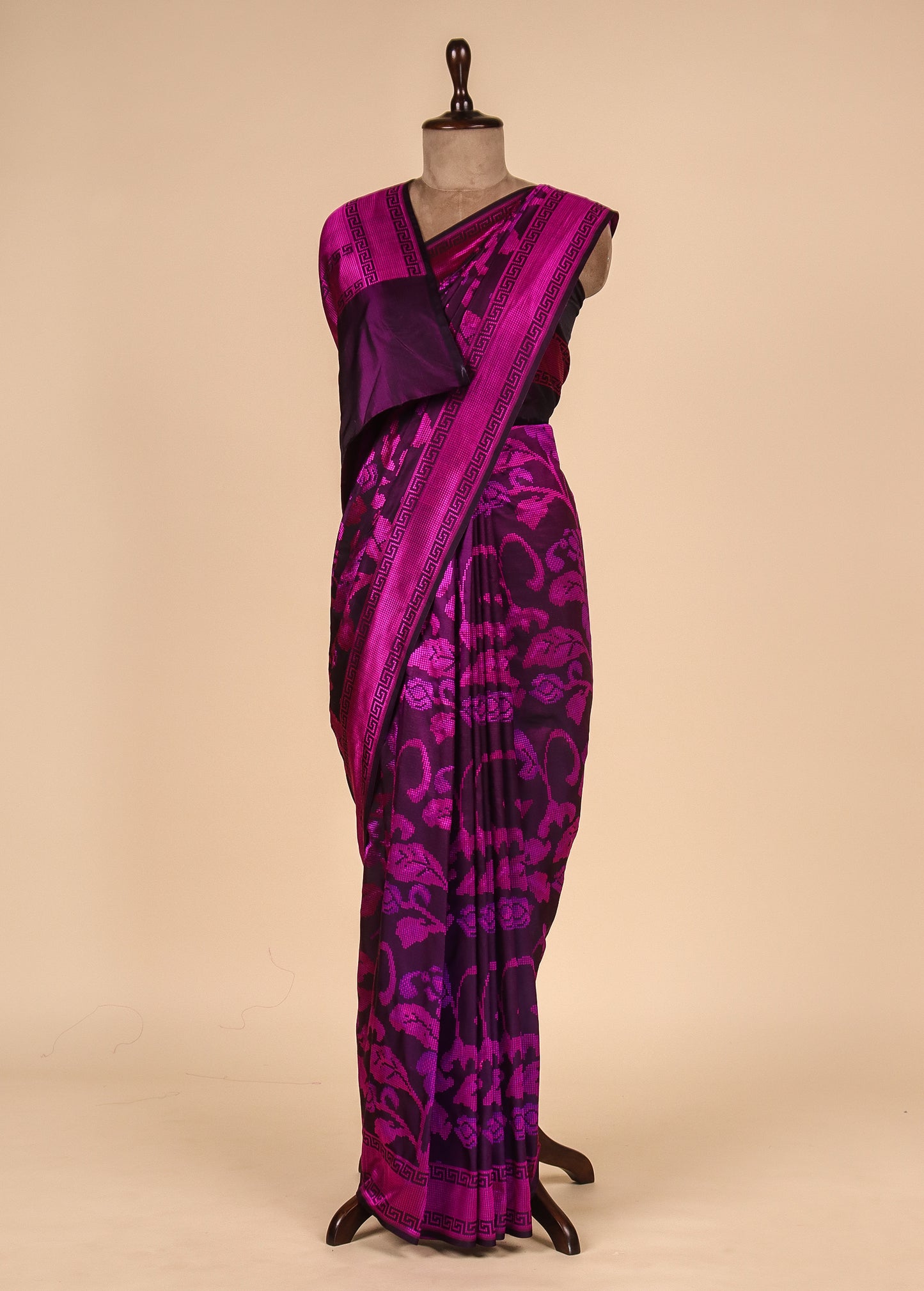 Purple Satin Silk Banarasi Saree