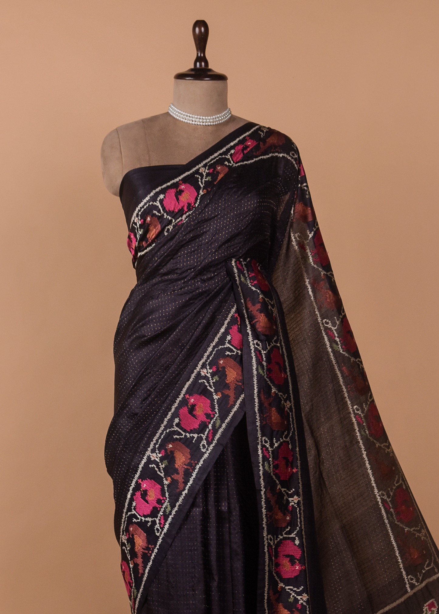 Blue Tussar Embroidered Saree